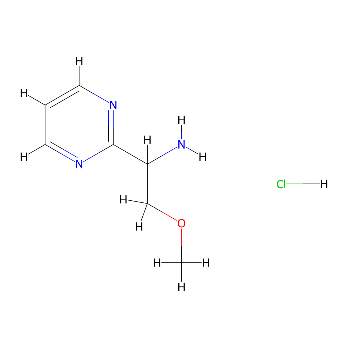 2-Methoxy-1-(pyrimidin-2-yl)ethan-1-amine hydrochloride molecular structure, CAS 2446611-65-8
