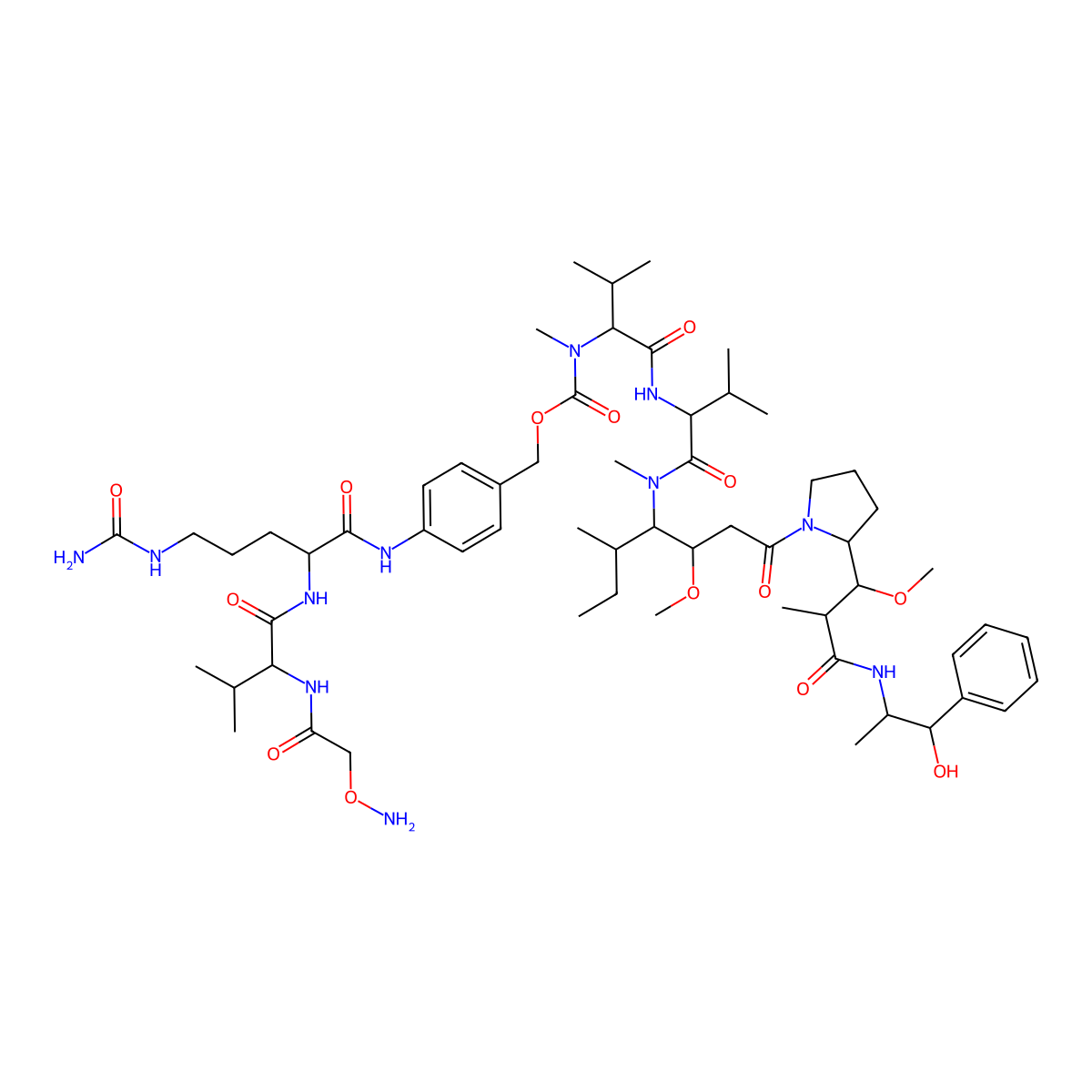 (Aminooxy)acetamide-Val-Cit-PAB-MMAE molecular structure, CAS 2446645-88-9