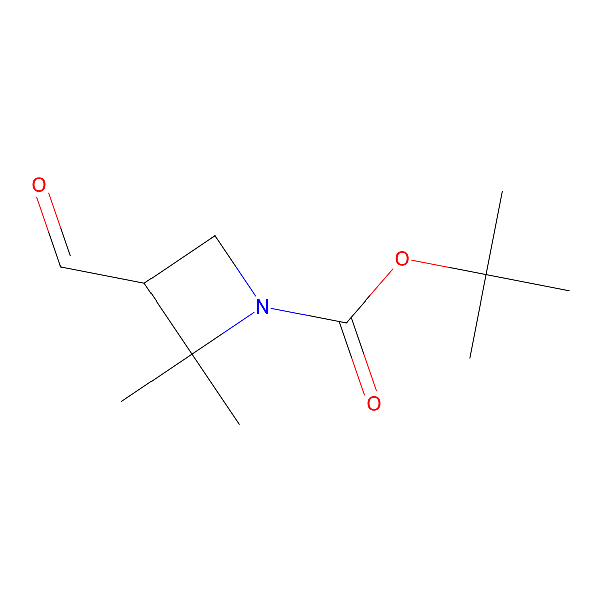 Tert-butyl 3-formyl-2,2-dimethylazetidine-1-carboxylate molecular structure, CAS 2446668-77-3