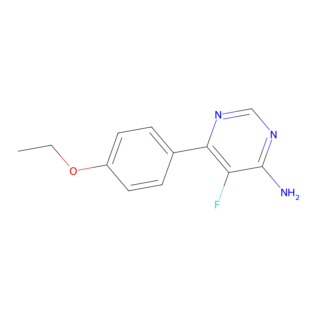 6-(4-Ethoxyphenyl)-5-fluoropyrimidin-4-amine molecular structure, CAS 2446693-63-4