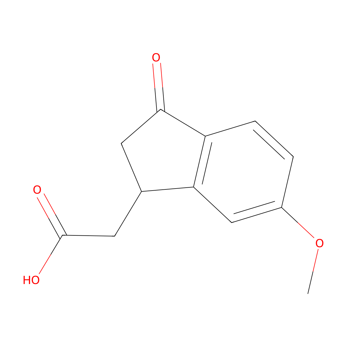 2,3-Dihydro-6-methoxy-3-oxo-1H-indene-1-acetic acid molecular structure, CAS 24467-92-3
