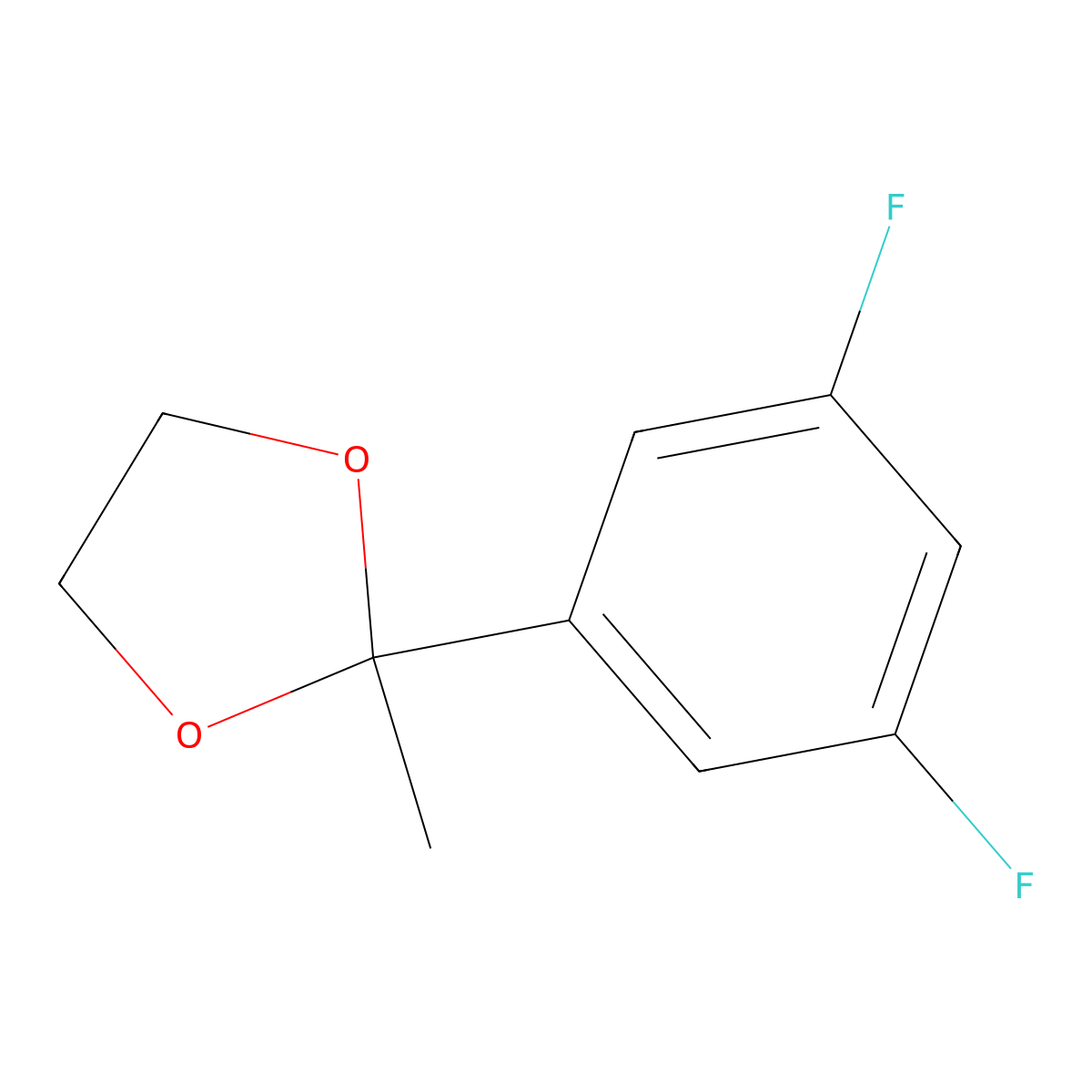 2-(3,5-Difluorophenyl)-2-methyl-1,3-dioxolane molecular structure, CAS 2446799-70-6