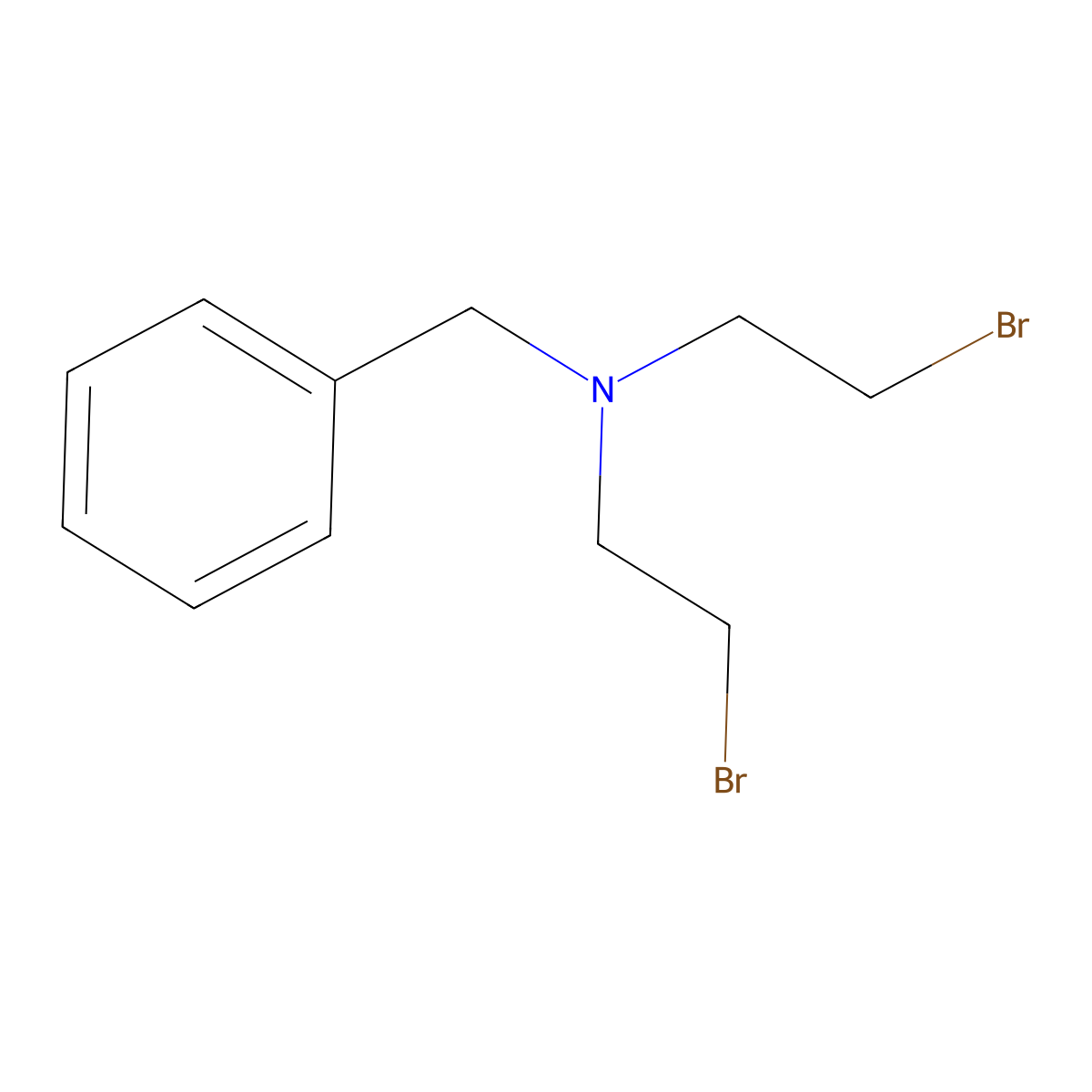 N-benzyl-2-bromo-N-(2-bromoethyl)ethanamine molecular structure, CAS 24468-88-0
