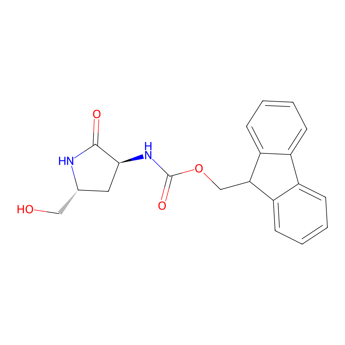 (9H-fluoren-9-yl)methyl N-[(3S,5R)-5-(hydroxymethyl)-2-oxopyrrolidin-3-yl]carbamate molecular structure, CAS 2446818-40-0