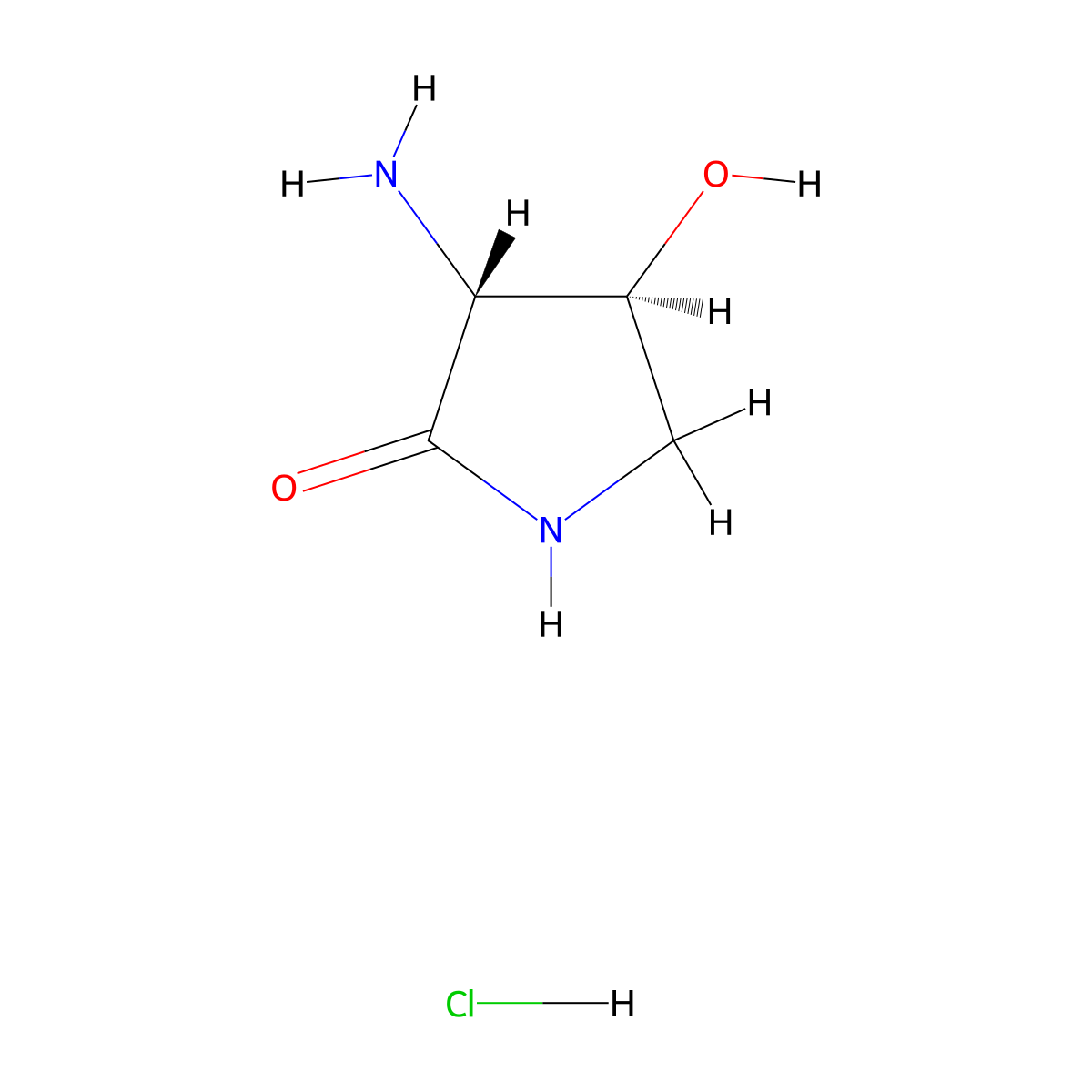 (3S,4R)-3-Amino-4-hydroxypyrrolidin-2-one hydrochloride molecular structure, CAS 2446872-13-3