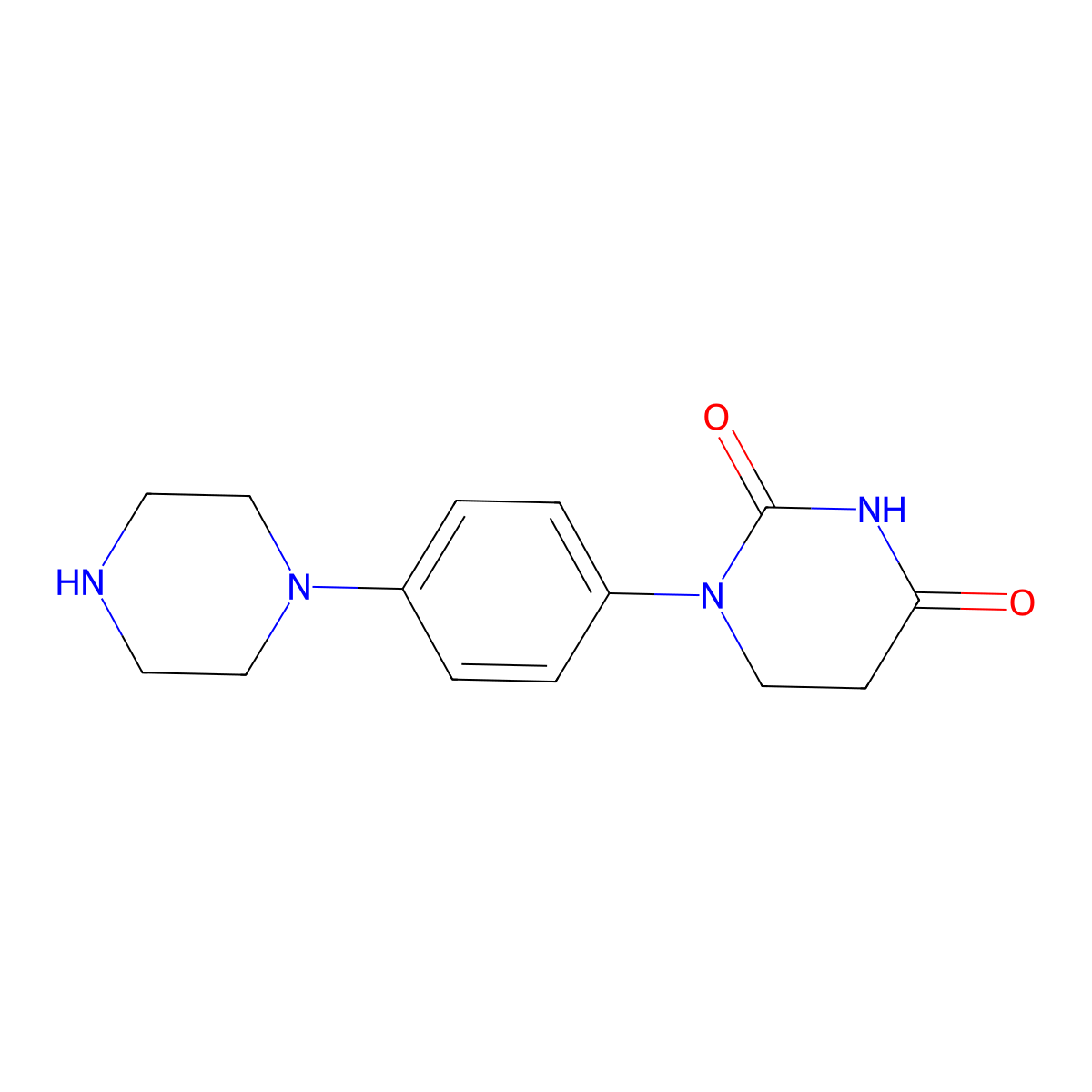 1-(4-(Piperazin-1-yl)phenyl)dihydropyrimidine-2,4(1H,3H)-dione molecular structure, CAS 2446913-96-6