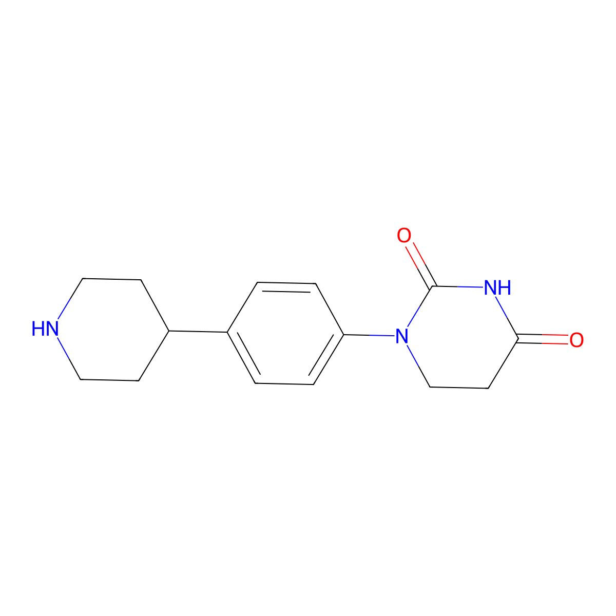 1-[4-(4-Piperidyl)phenyl]hexahydropyrimidine-2,4-dione molecular structure, CAS 2446913-98-8