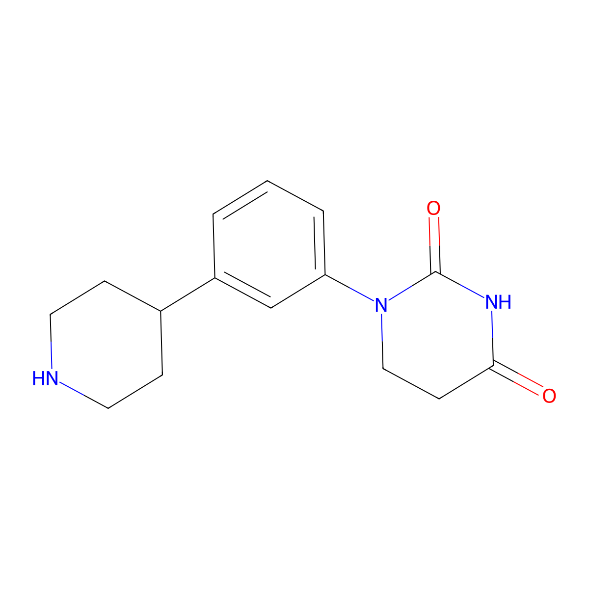 1-[3-(4-Piperidyl)phenyl]hexahydropyrimidine-2,4-dione molecular structure, CAS 2446914-00-5