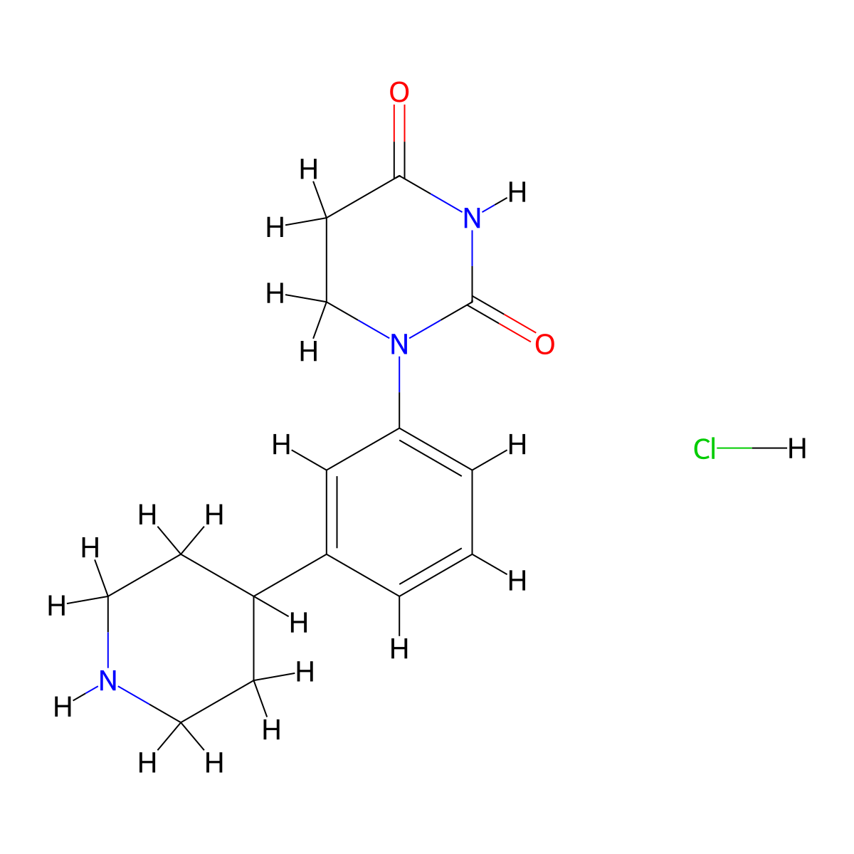 1-(3-(Piperidin-4-yl)phenyl)dihydropyrimidine-2,4(1H,3H)-dione hydrochloride molecular structure, CAS 2446914-01-6