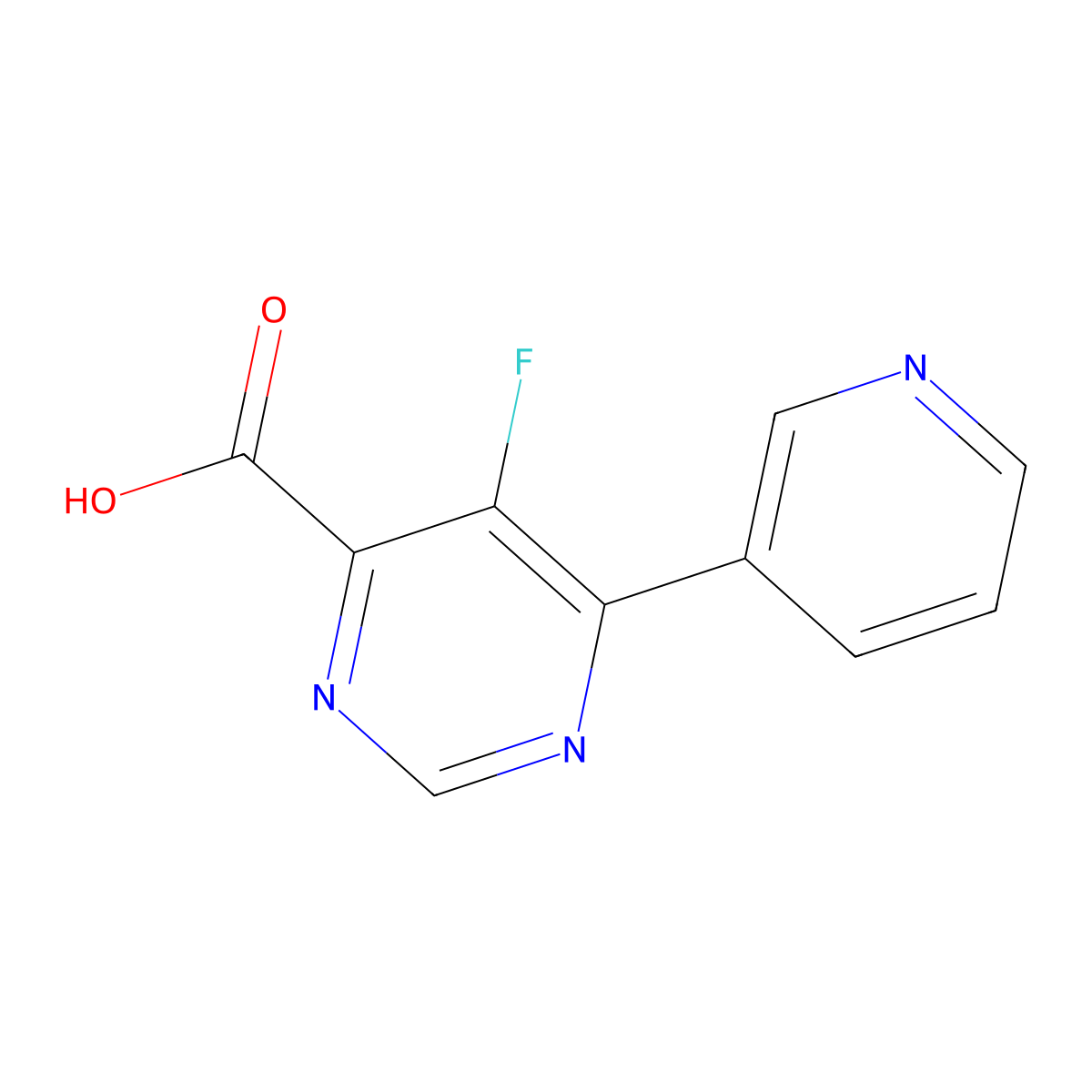 5-Fluoro-6-(pyridin-3-yl)pyrimidine-4-carboxylic acid molecular structure, CAS 2446944-71-2
