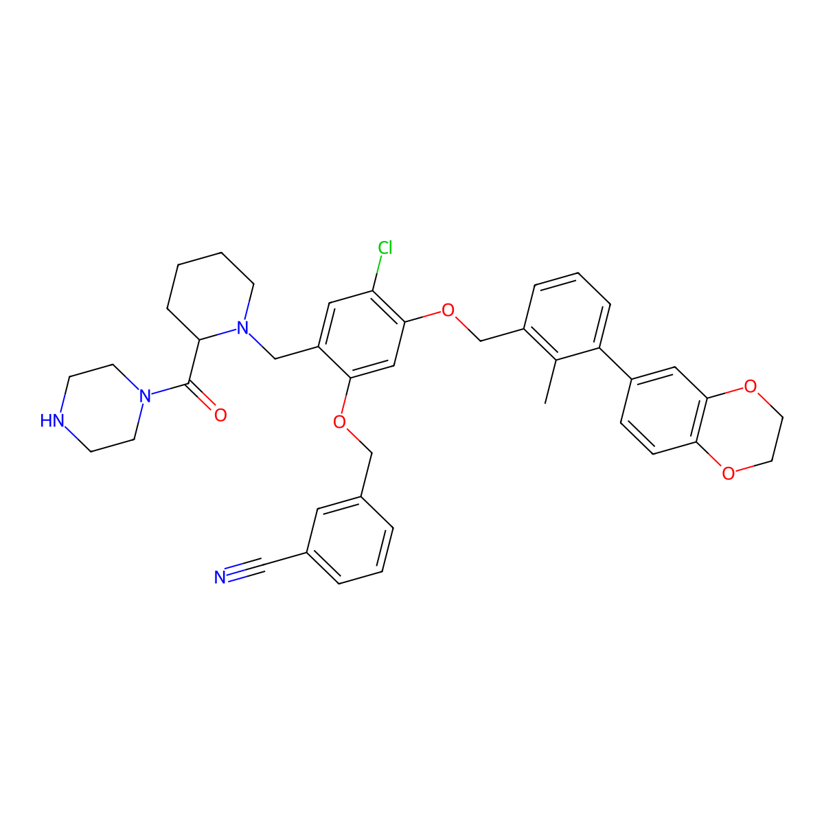 BMS-1166-N-piperidine-CO-N-piperazine molecular structure, CAS 2447066-14-8
