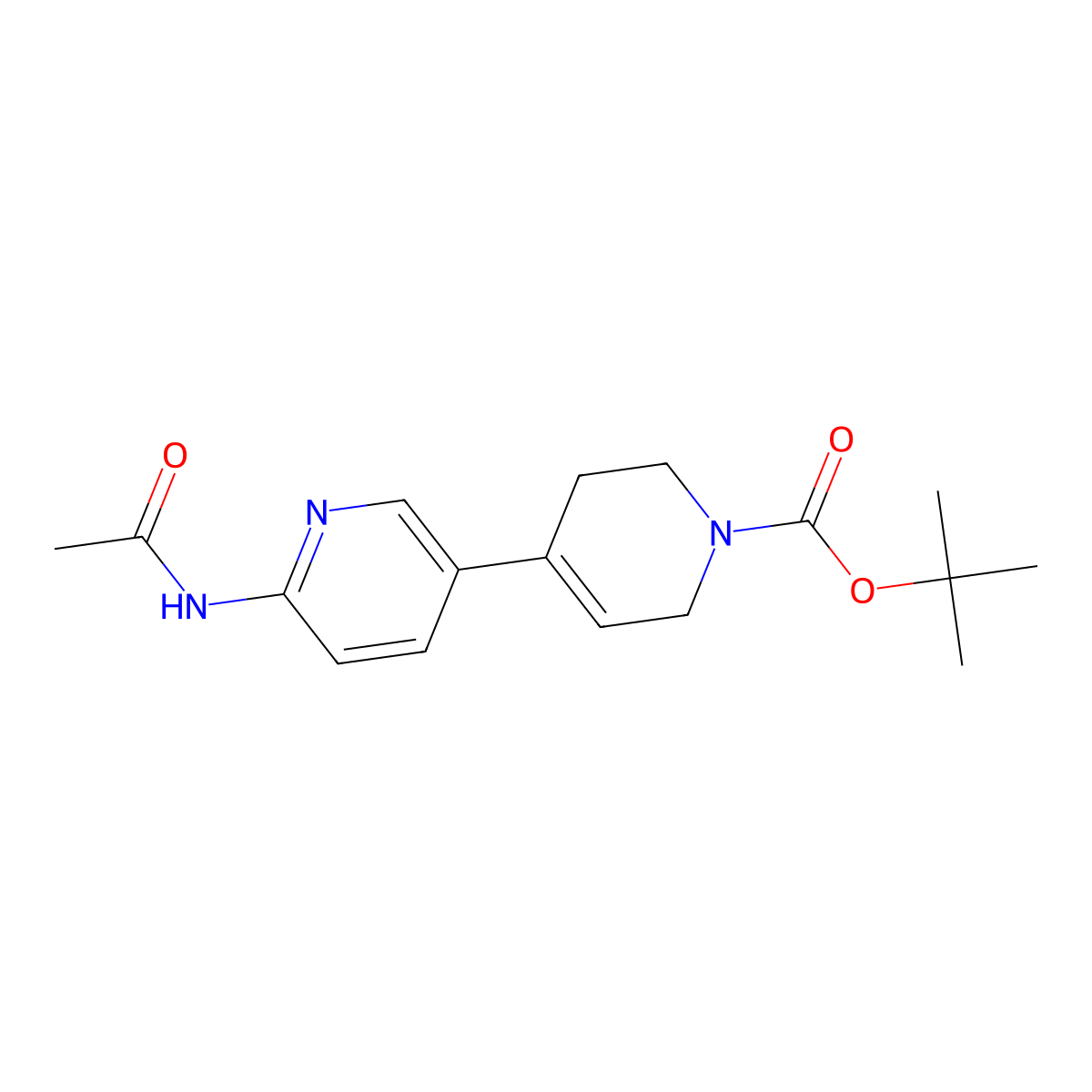 Tert-butyl 6-acetamido-3',6'-dihydro-[3,4'-bipyridine]-1'(2'h)-carboxylate molecular structure, CAS 2447110-57-6