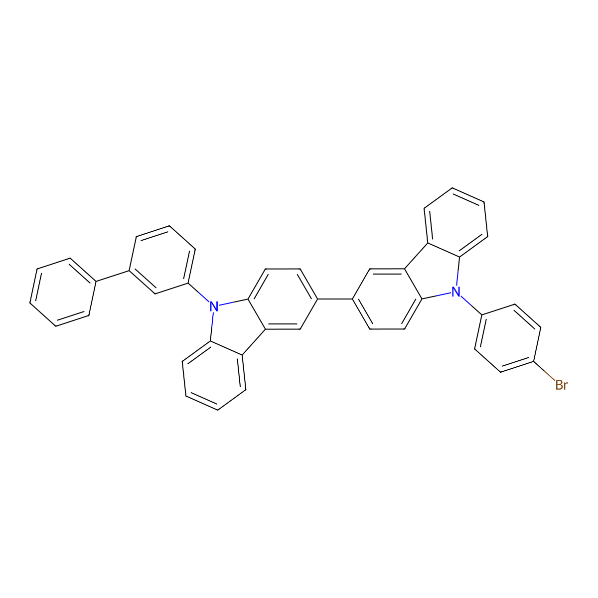 9-([1,1'-Biphenyl]-3-yl)-9'-(4-bromophenyl)-9H,9'H-3,3'-bicarbazole molecular structure, CAS 2447529-64-6