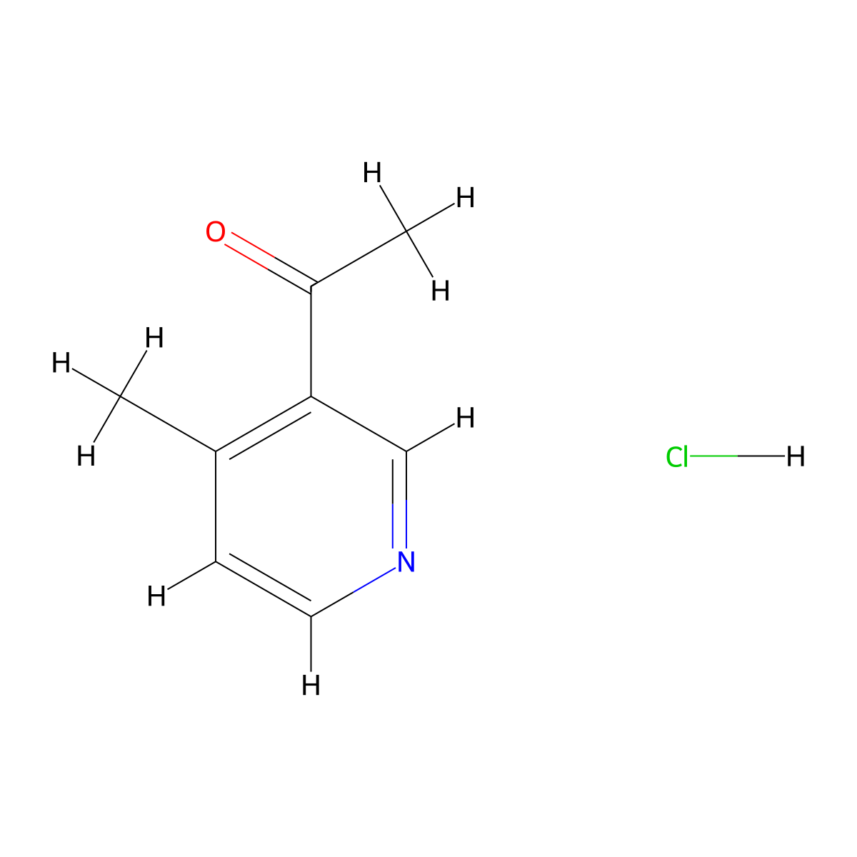 1-(4-Methylpyridin-3-yl)ethan-1-one--hydrogen chloride (1/1) molecular structure, CAS 24476-58-2