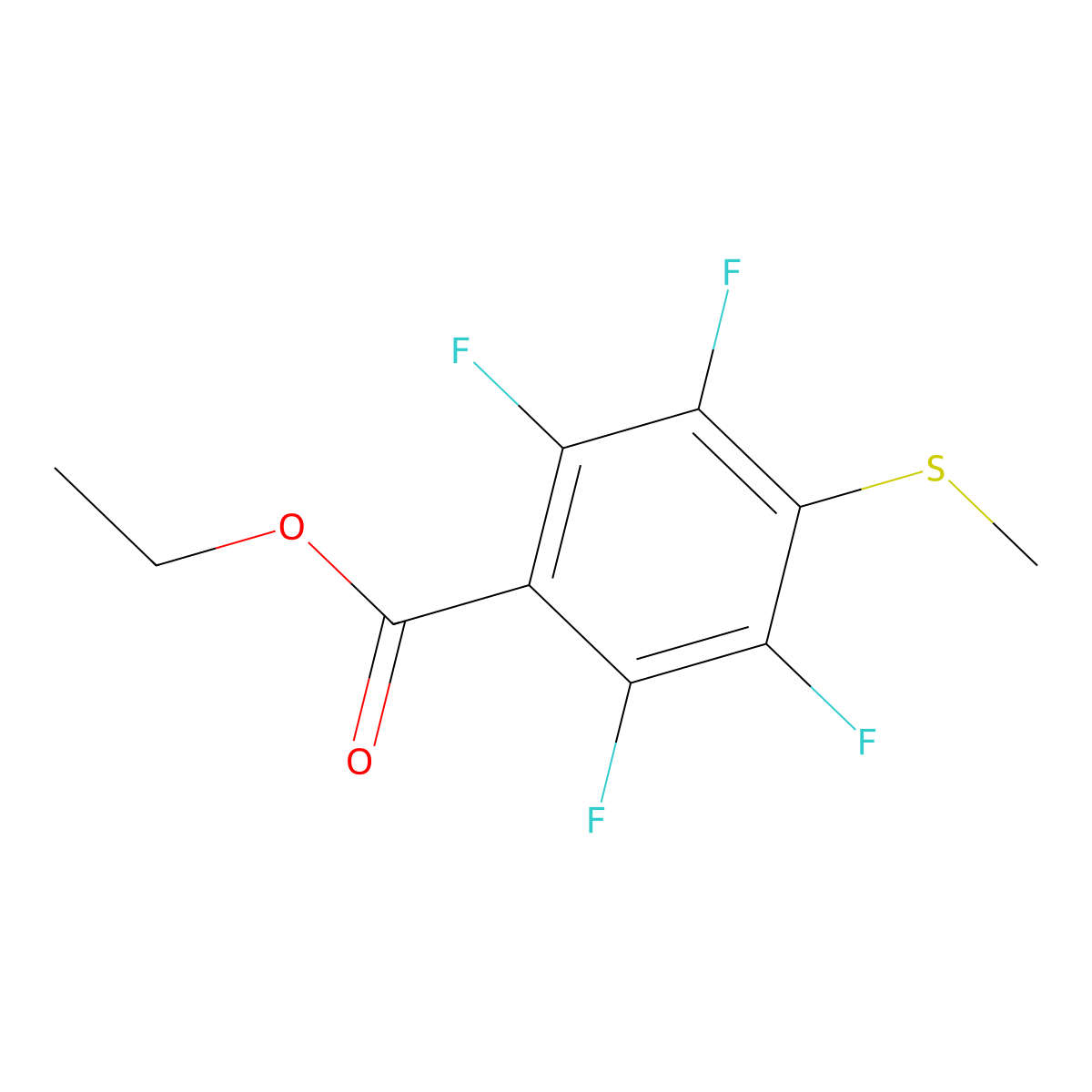 Ethyl 2,3,5,6-tetrafluoro-4-methylsulfanylbenzoate molecular structure, CAS 244766-57-2