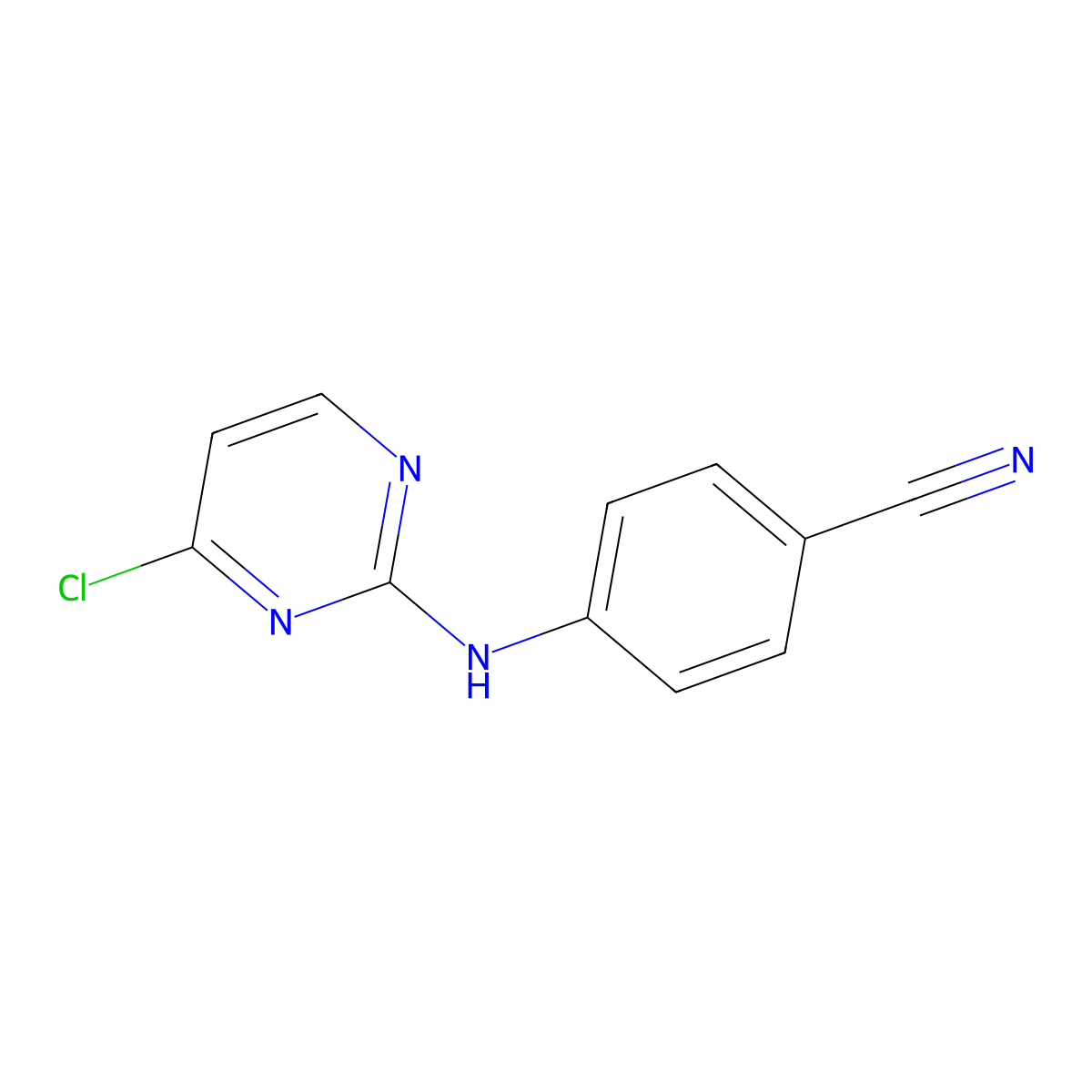 4-((4-Chloropyrimidin-2-yl)amino)benzonitrile molecular structure, CAS 244768-32-9