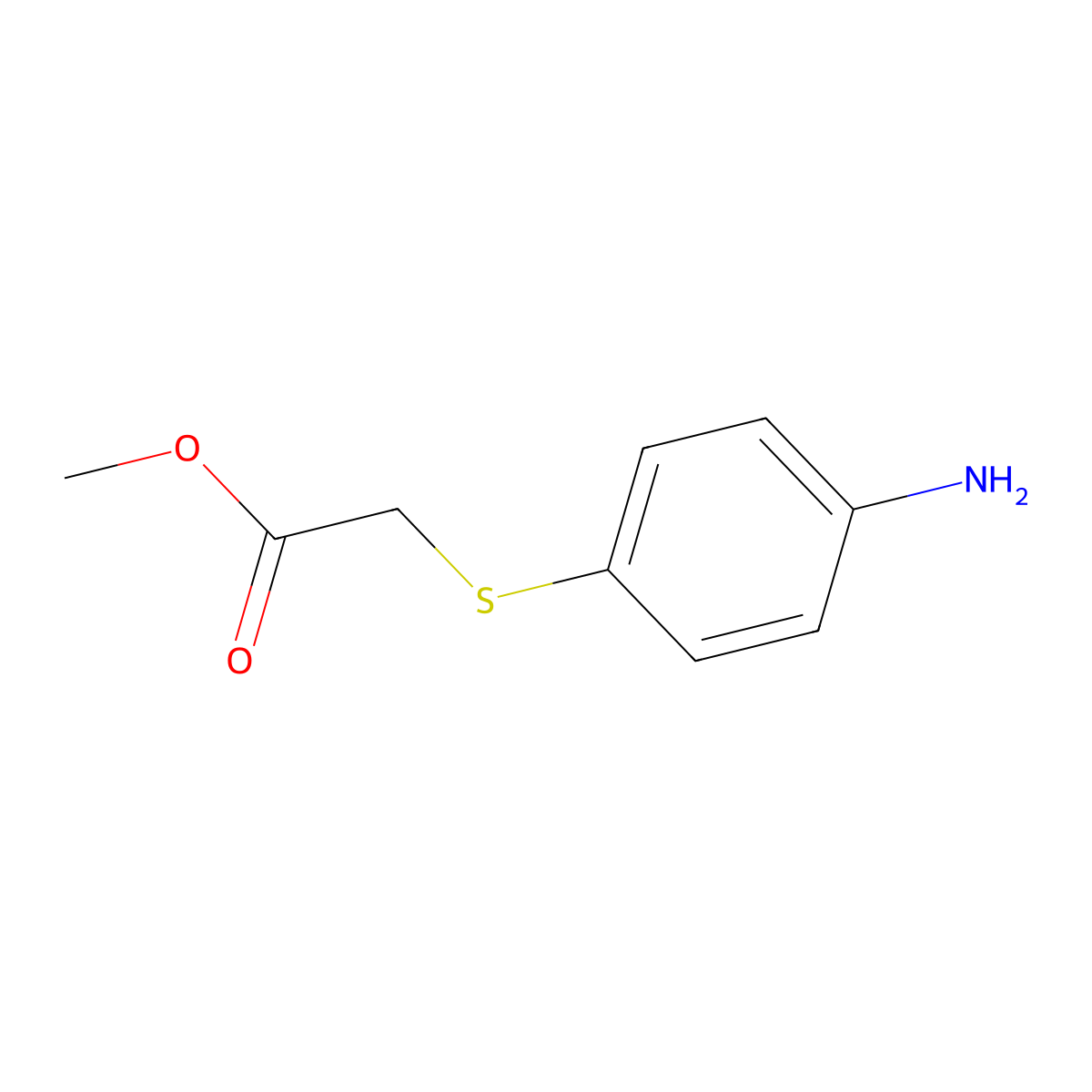 Methyl 2-(4-aminophenyl)sulfanylacetate molecular structure, CAS 24477-56-3