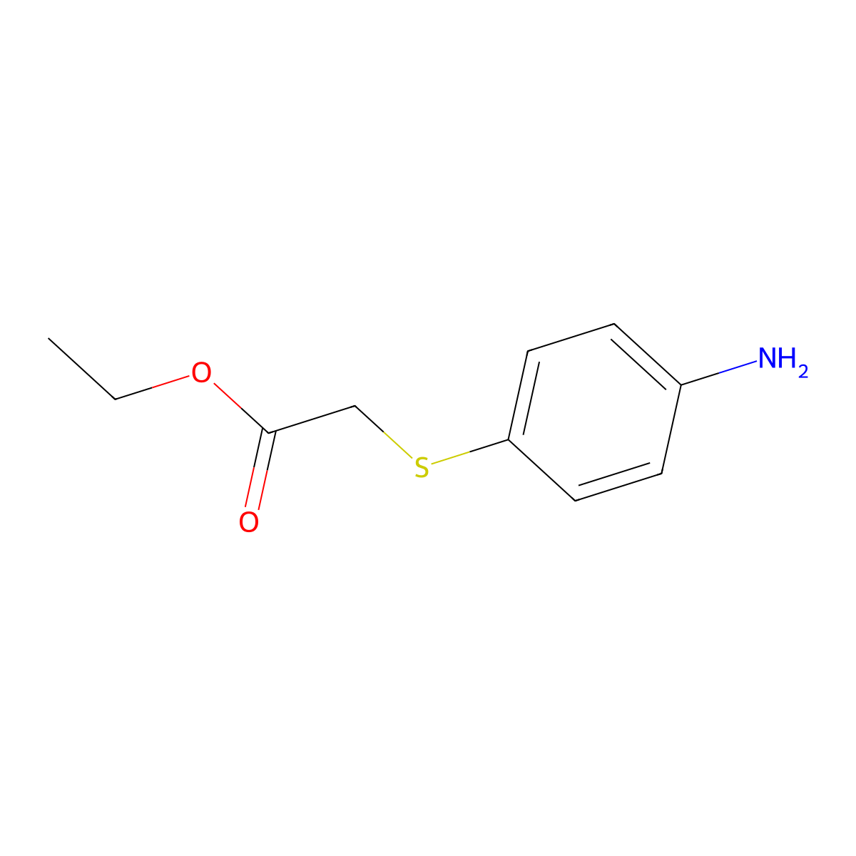 Ethyl 2-[(4-aminophenyl)sulfanyl]acetate molecular structure, CAS 24477-57-4