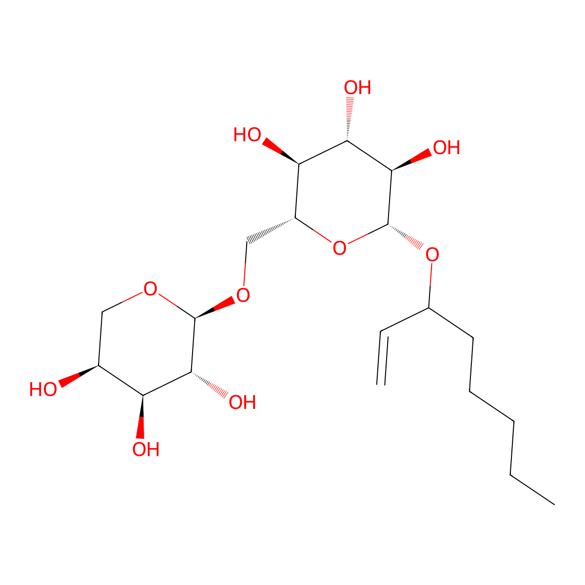 3-[(6-O-alpha-L-Arabinopyranosyl-beta-D-glucopyranosyl)oxy]-1-octene molecular structure, CAS 244775-53-9