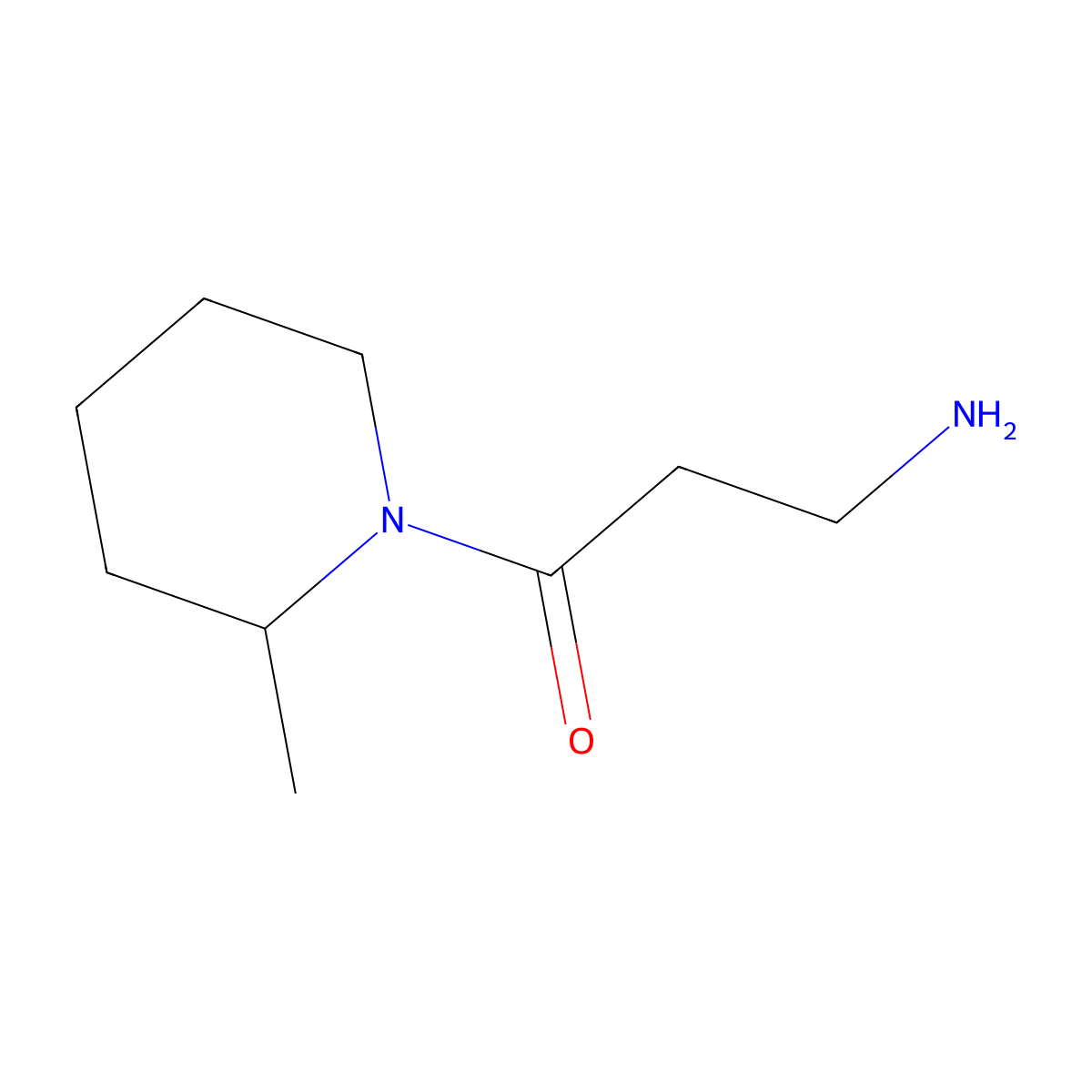 3-Amino-1-(2-methylpiperidin-1-yl)propan-1-one molecular structure, CAS 244789-26-2