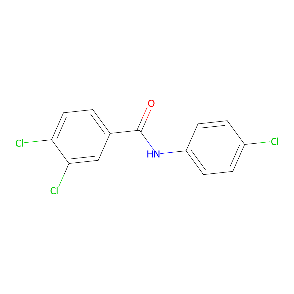 3,4-dichloro-N-(4-chlorophenyl)benzamide molecular structure, CAS 2448-04-6