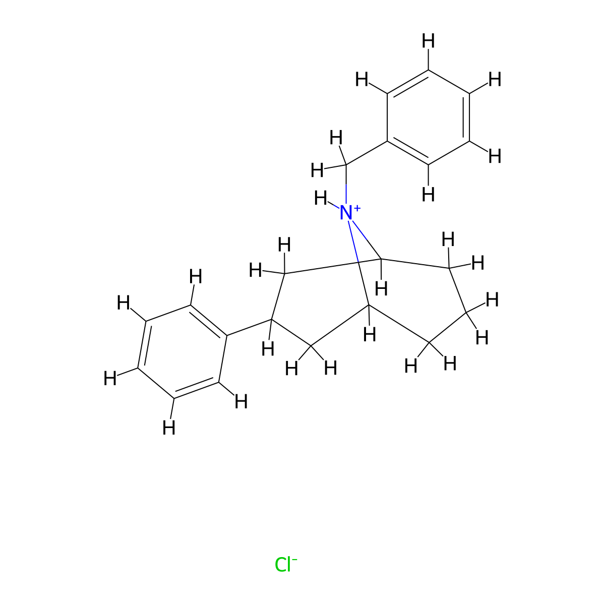 9-Azabicyclo(3.3.1)nonane, 3-beta-phenyl-9-benzyl-, hydrochloride molecular structure, CAS 2448-15-9