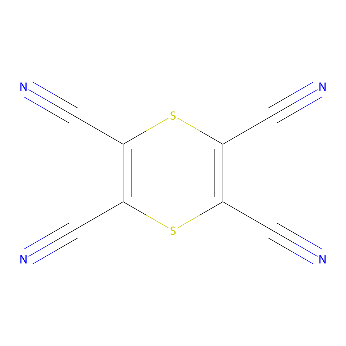 1,4-Dithiin-2,3,5,6-tetracarbonitrile molecular structure, CAS 2448-55-7