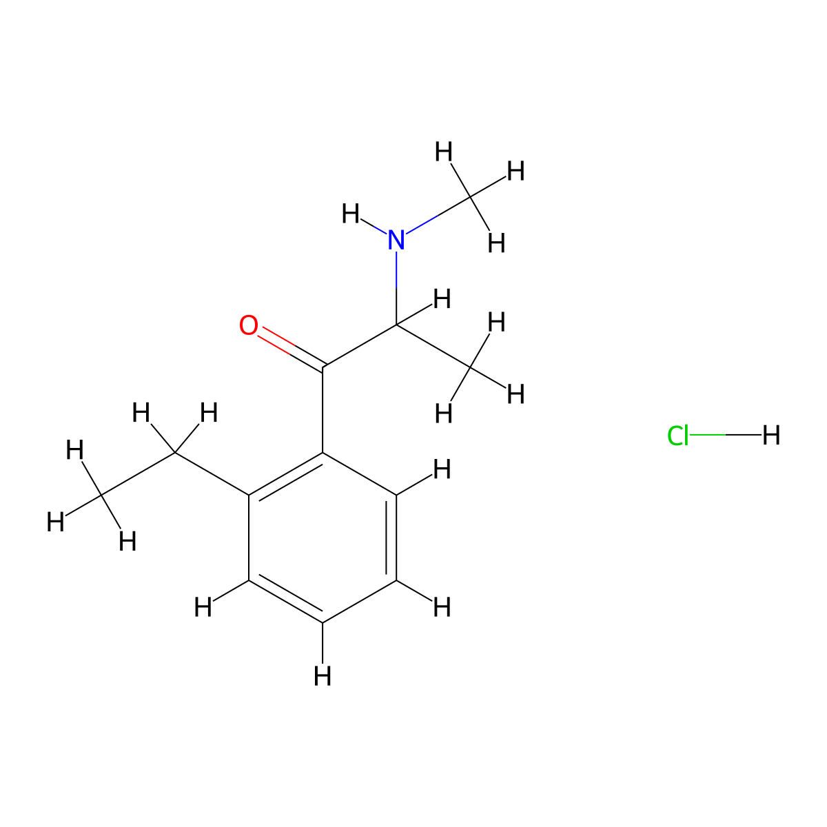 2-Ethylmethcathinone hydrochloride molecular structure, CAS 2448055-88-5