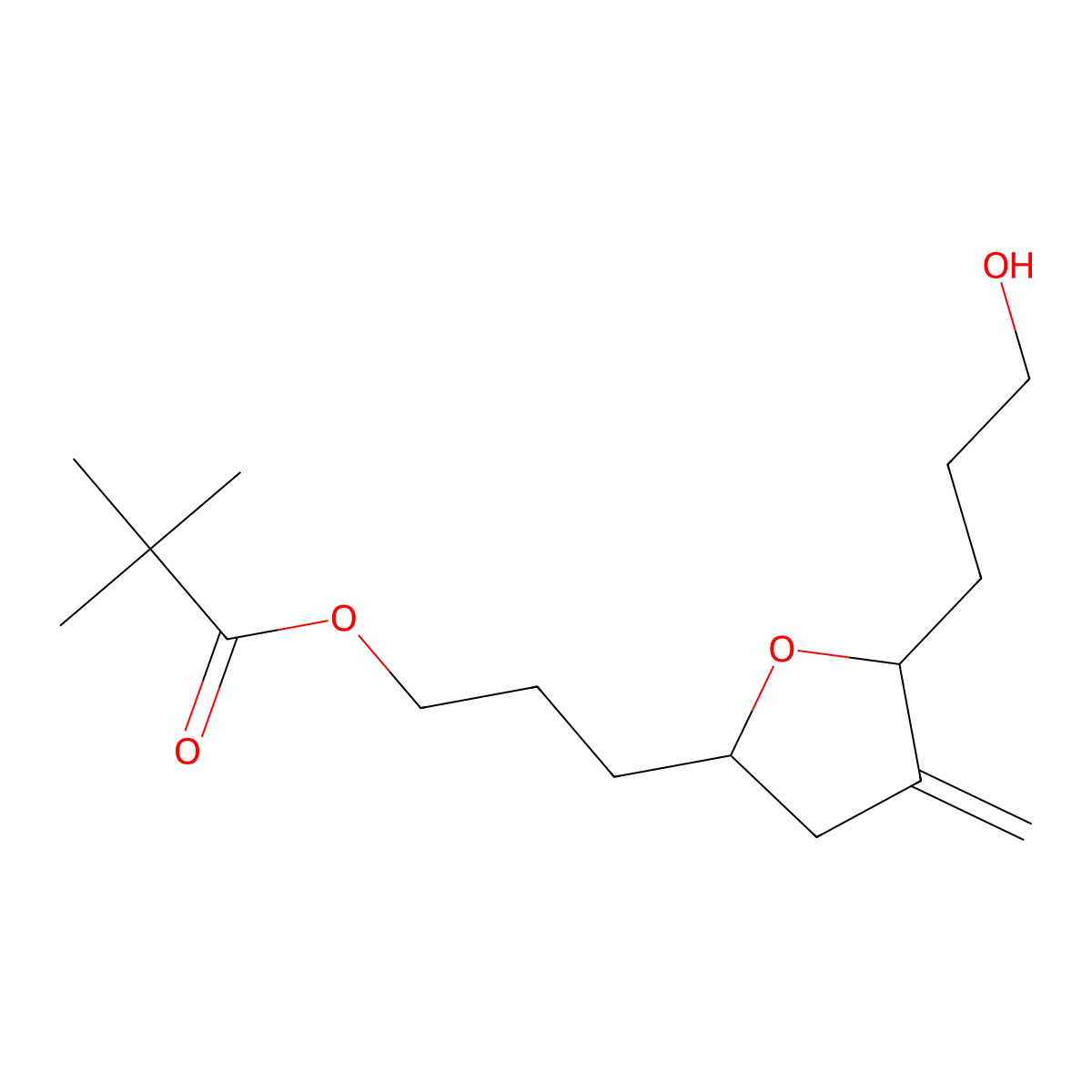 3-((2S,5S)-5-(3-hydroxypropyl)-4-methylenetetrahydrofuran-2-yl)propyl pivalate molecular structure, CAS 2448079-78-3