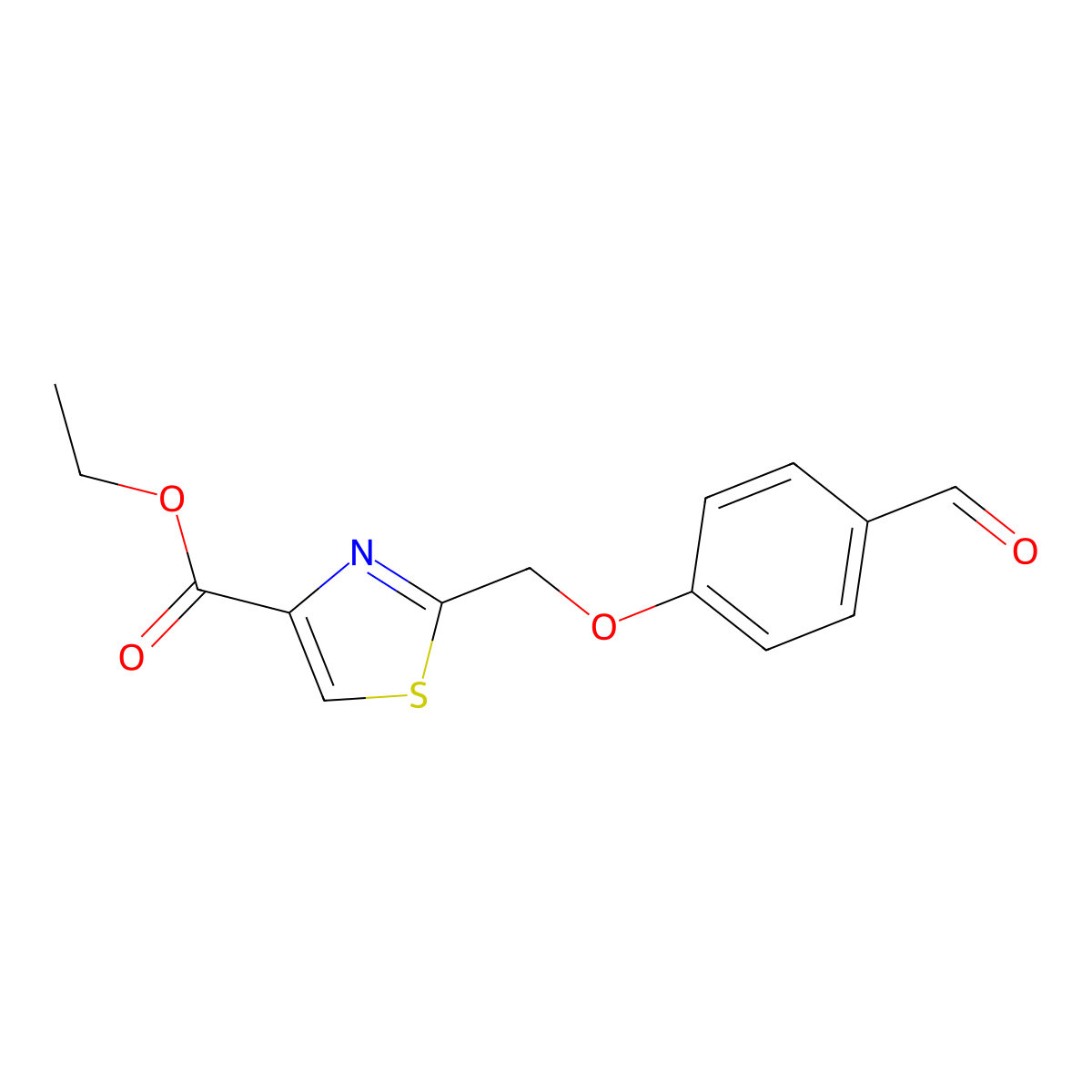 Ethyl 2-((4-formylphenoxy)methyl)thiazole-4-carboxylate molecular structure, CAS 2448151-50-4