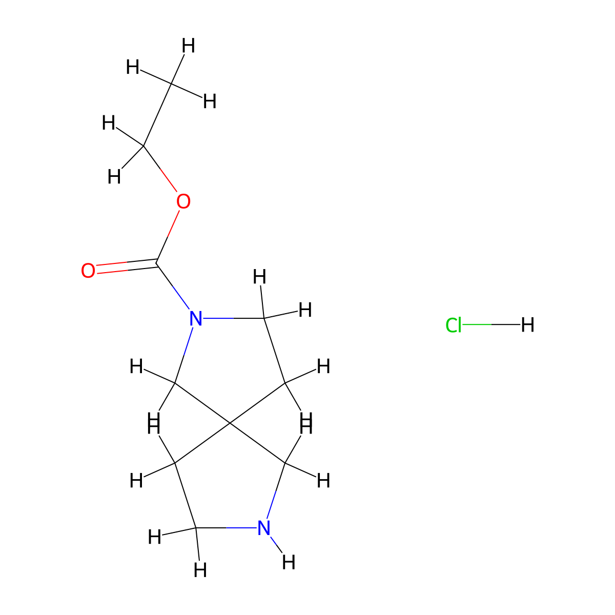 Ethyl 2,7-diazaspiro[4.4]nonane-2-carboxylate hydrochloride molecular structure, CAS 2448152-53-0