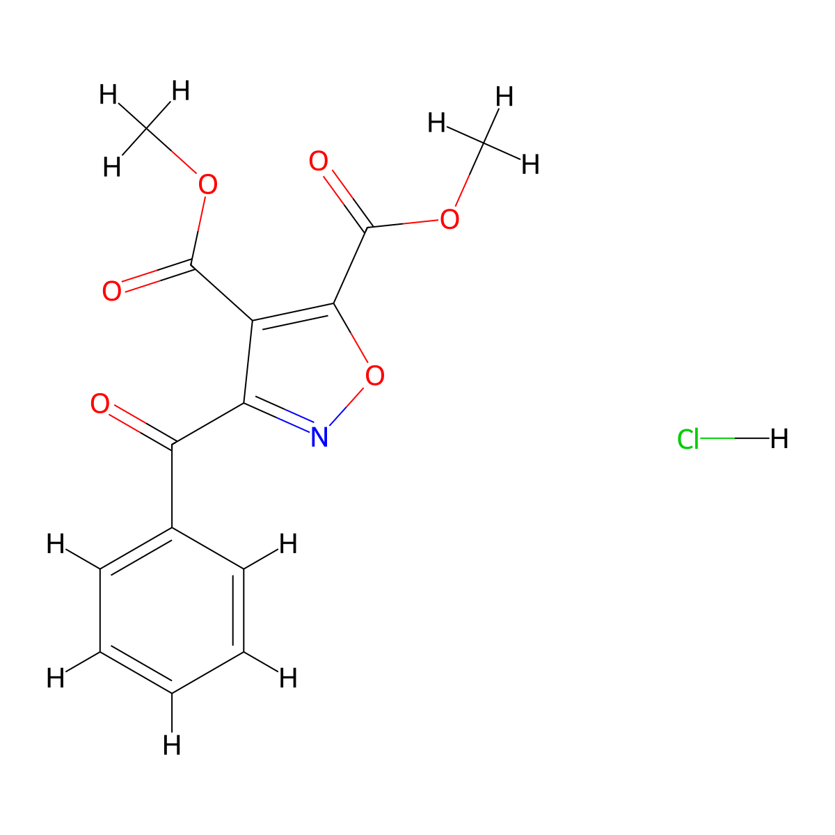 Dimethyl 3-benzoylisoxazole-4,5-dicarboxylate hydrochloride molecular structure, CAS 2448152-60-9