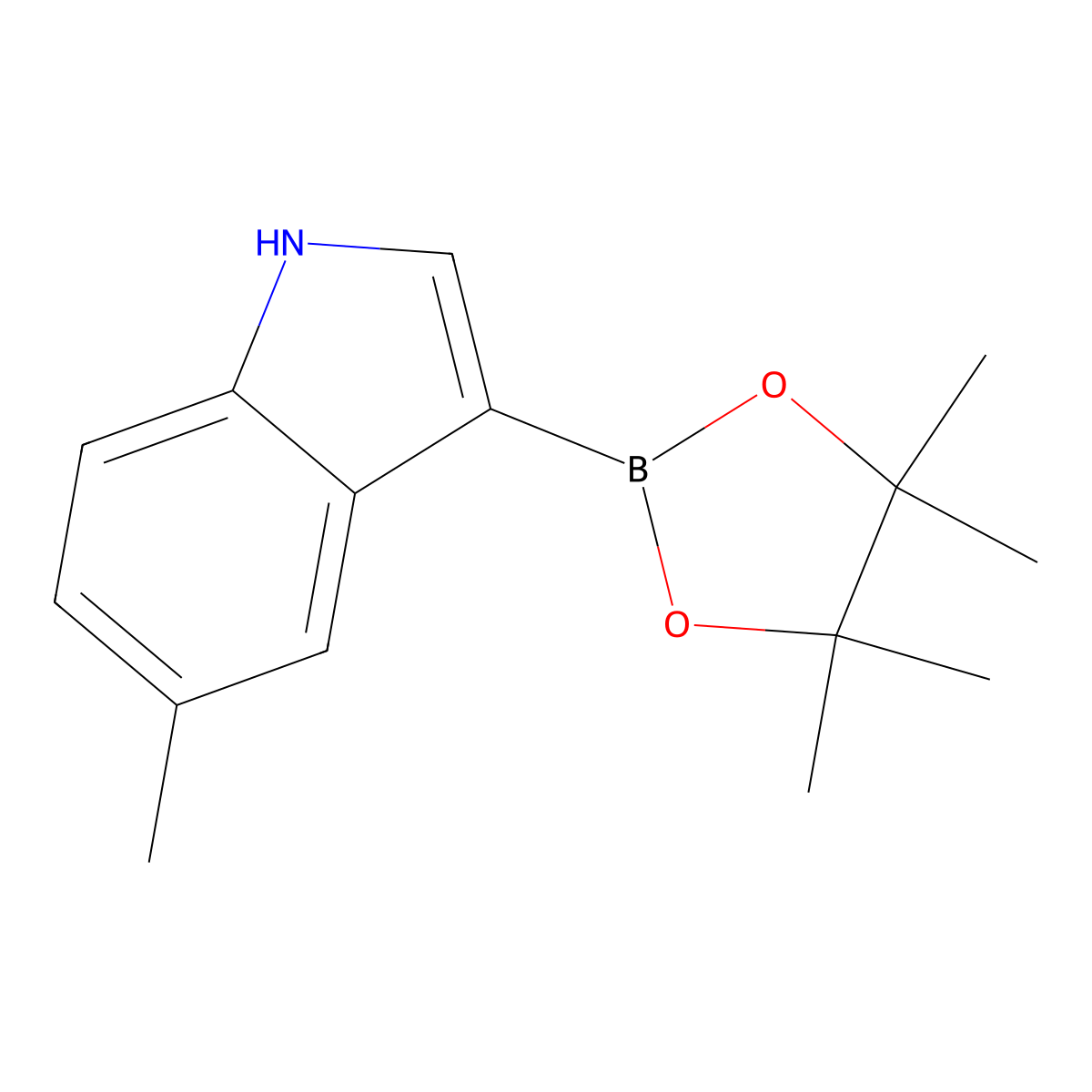 5-Methyl-3-(4,4,5,5-tetramethyl-1,3,2-dioxaborolan-2-yl)-1H-indole molecular structure, CAS 2448157-13-7