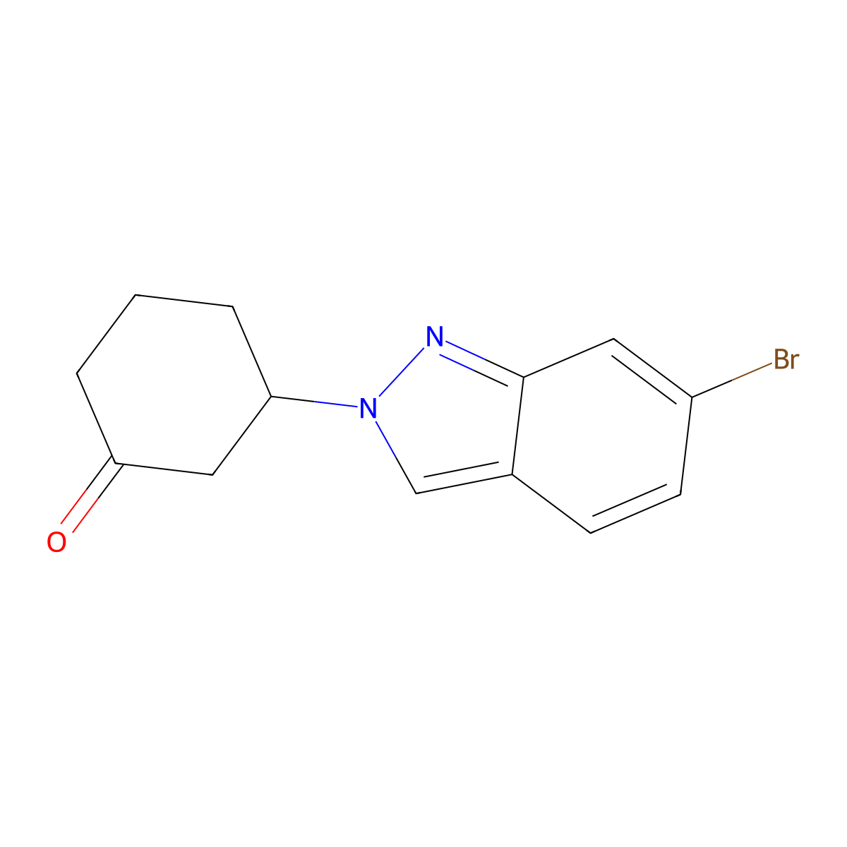 3-(6-Bromo-2H-indazol-2-yl)cyclohexan-1-one molecular structure, CAS 2448157-91-1