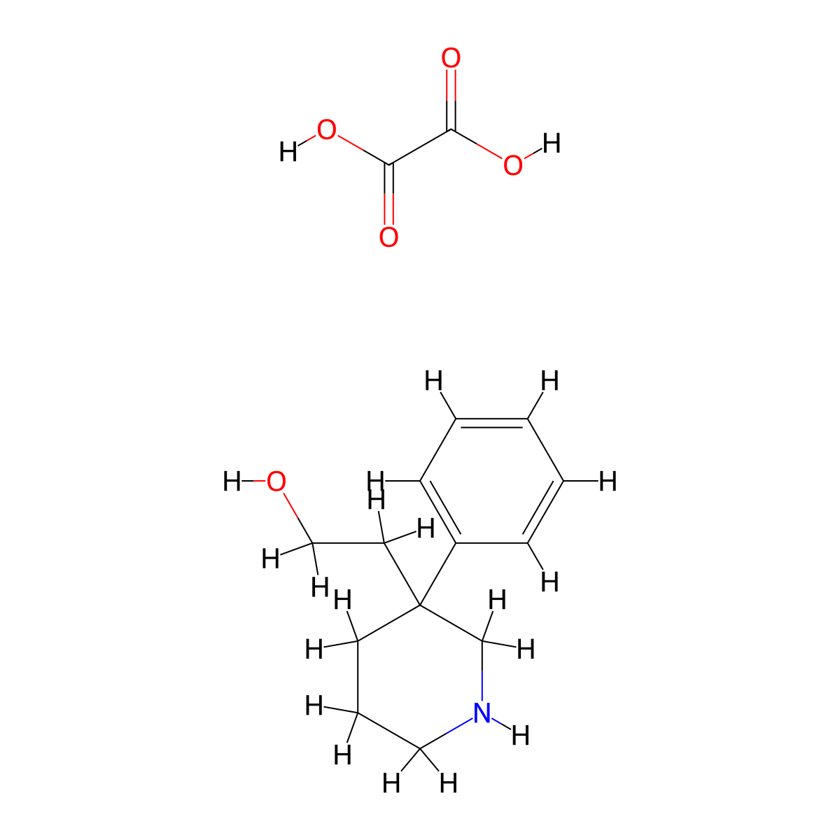 2-(3-Phenylpiperidin-3-yl)ethan-1-ol oxalate molecular structure, CAS 2448157-99-9