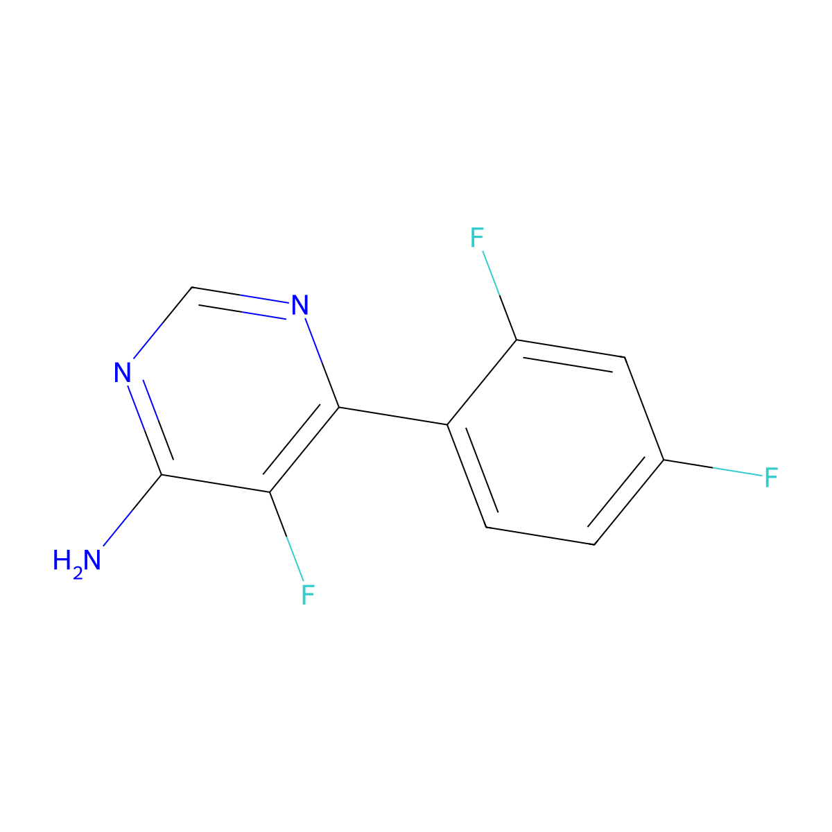 6-(2,4-Difluorophenyl)-5-fluoropyrimidin-4-amine molecular structure, CAS 2448159-23-5