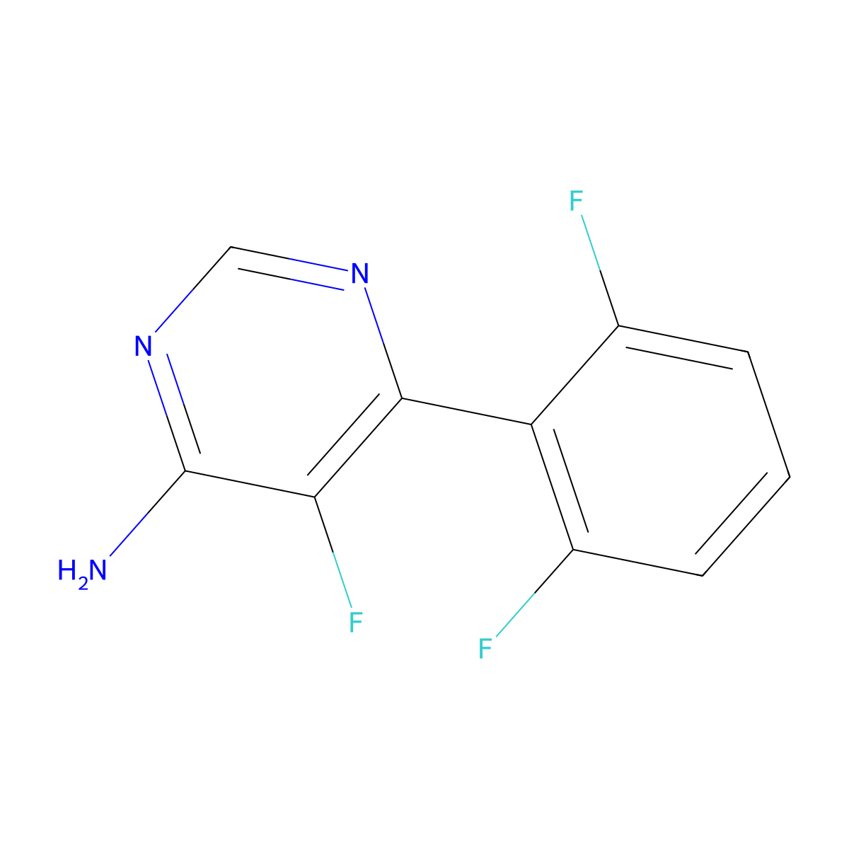 6-(2,6-Difluorophenyl)-5-fluoropyrimidin-4-amine molecular structure, CAS 2448159-43-9