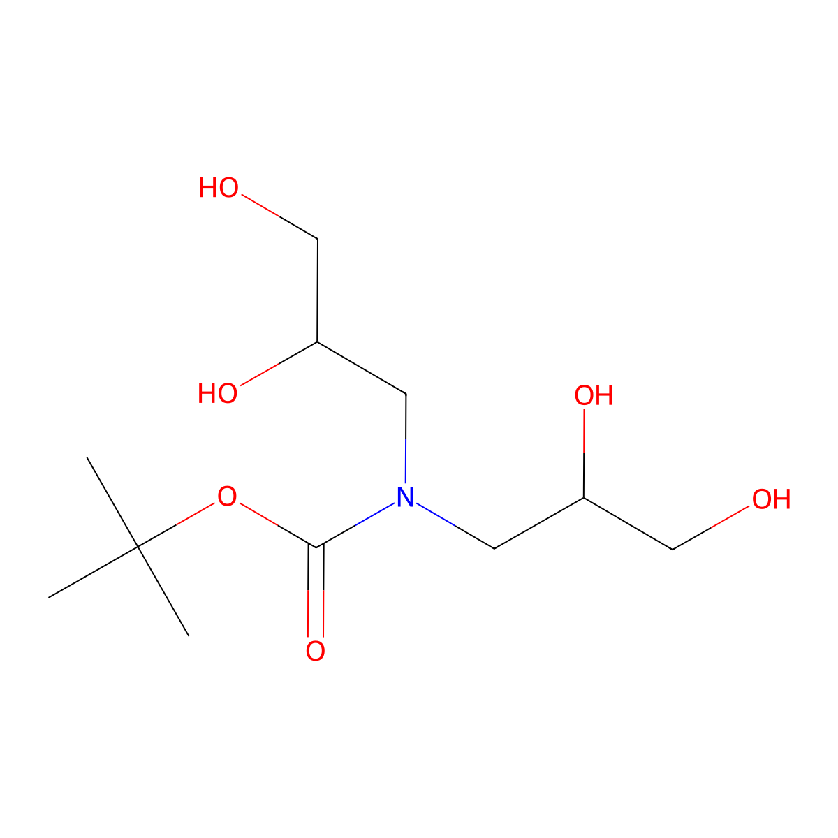 tert-butyl N,N-bis(2,3-dihydroxypropyl)carbamate molecular structure, CAS 2448215-91-4