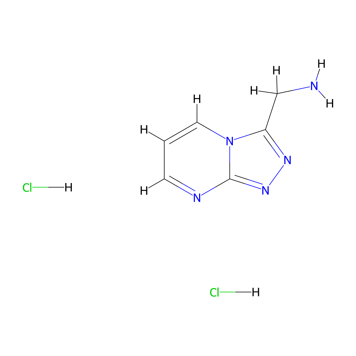 {[1,2,4]Triazolo[4,3-a]pyrimidin-3-yl}methanamine dihydrochloride molecular structure, CAS 2448264-40-0