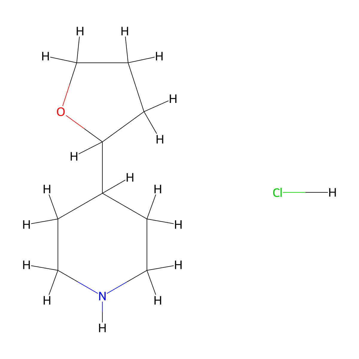 4-(Tetrahydrofuran-2-yl)piperidine hydrochloride molecular structure, CAS 2448266-74-6
