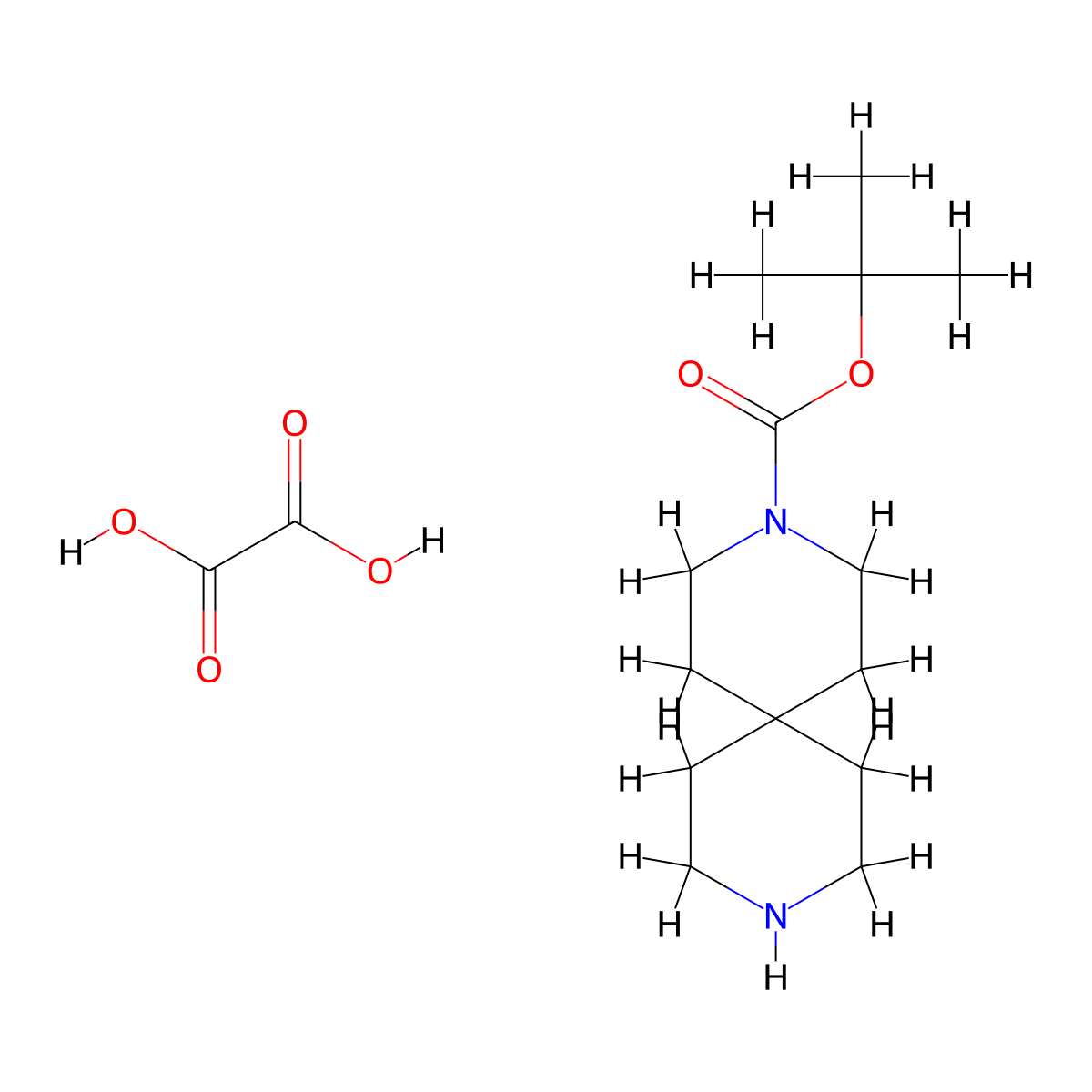 Tert-butyl 3,9-diazaspiro[5.5]undecane-3-carboxylate oxalate molecular structure, CAS 2448267-91-0
