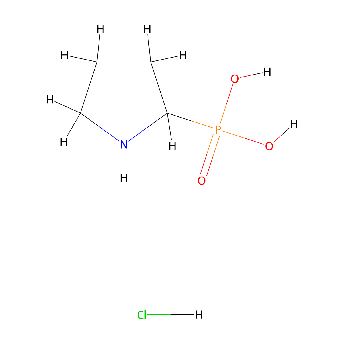 Pyrrolidin-2-ylphosphonic acid hydrochloride molecular structure, CAS 2448267-96-5
