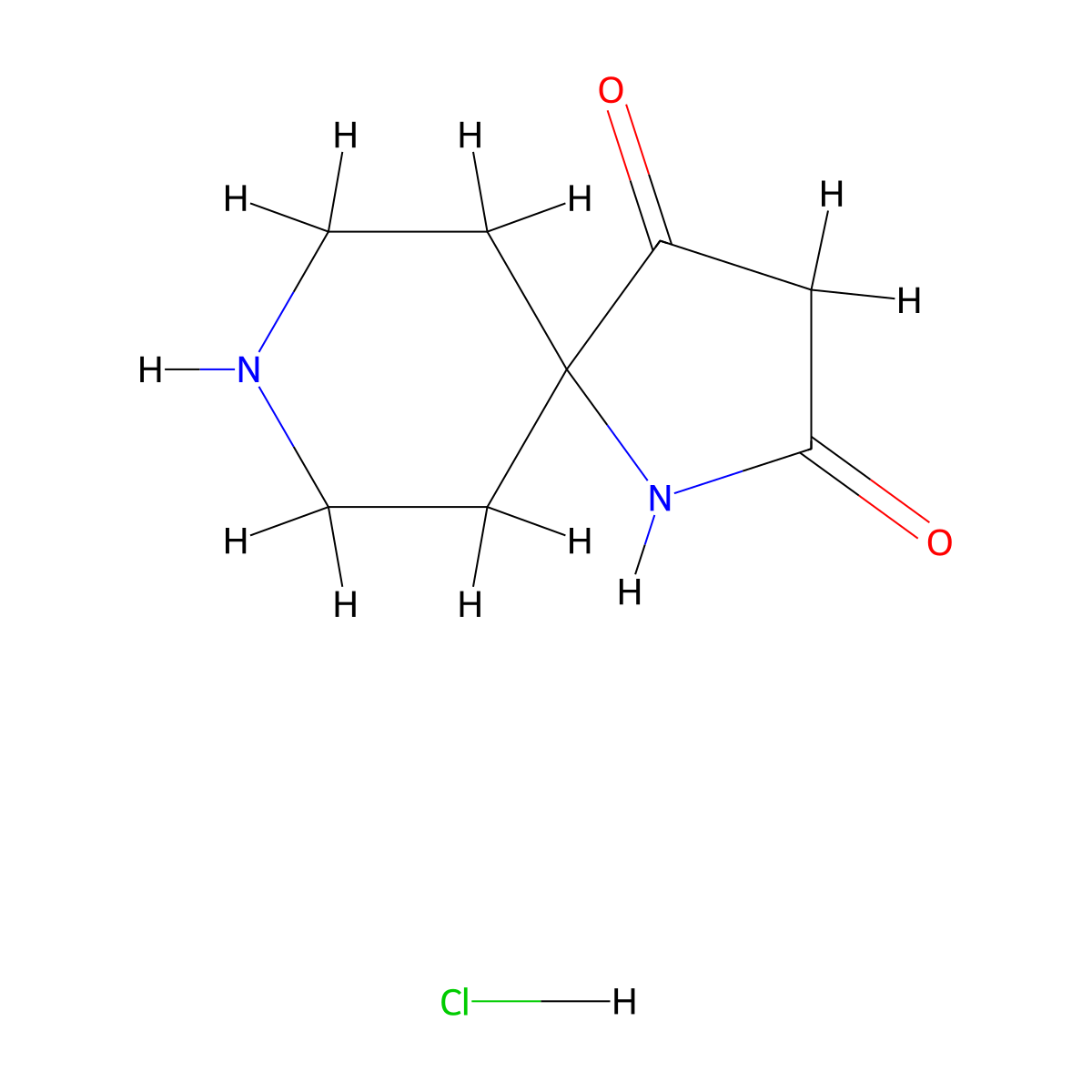 1,8-Diazaspiro[4.5]decane-2,4-dione hydrochloride molecular structure, CAS 2448268-14-0