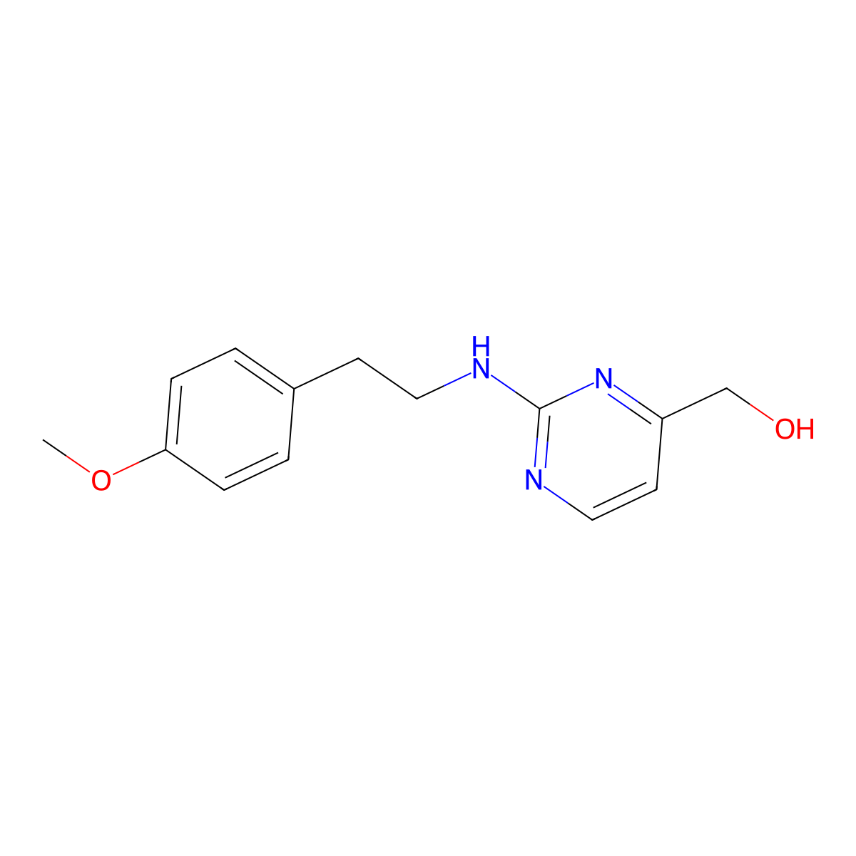(2-{[2-(4-Methoxyphenyl)ethyl]amino}pyrimidin-4-yl)methanol molecular structure, CAS 2448280-49-5