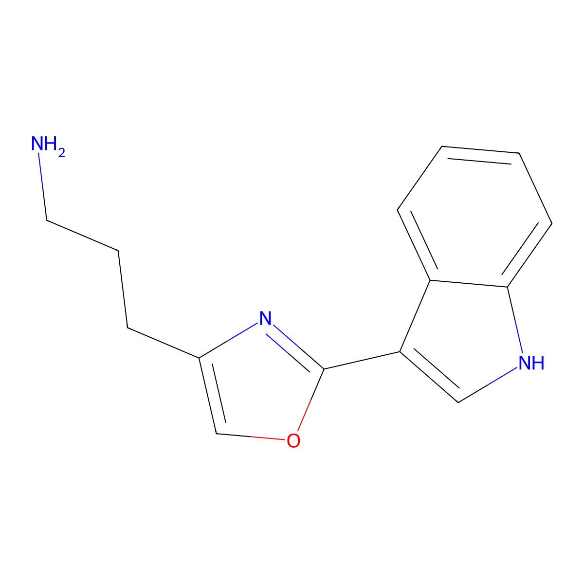 3-(2-(1H-Indol-3-yl)oxazol-4-yl)propan-1-amine molecular structure, CAS 2448337-78-6