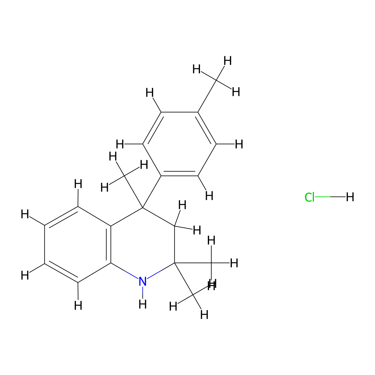 2,2,4-Trimethyl-4-(4-methylphenyl)-1,2,3,4-tetrahydroquinoline hydrochloride molecular structure, CAS 2448337-90-2