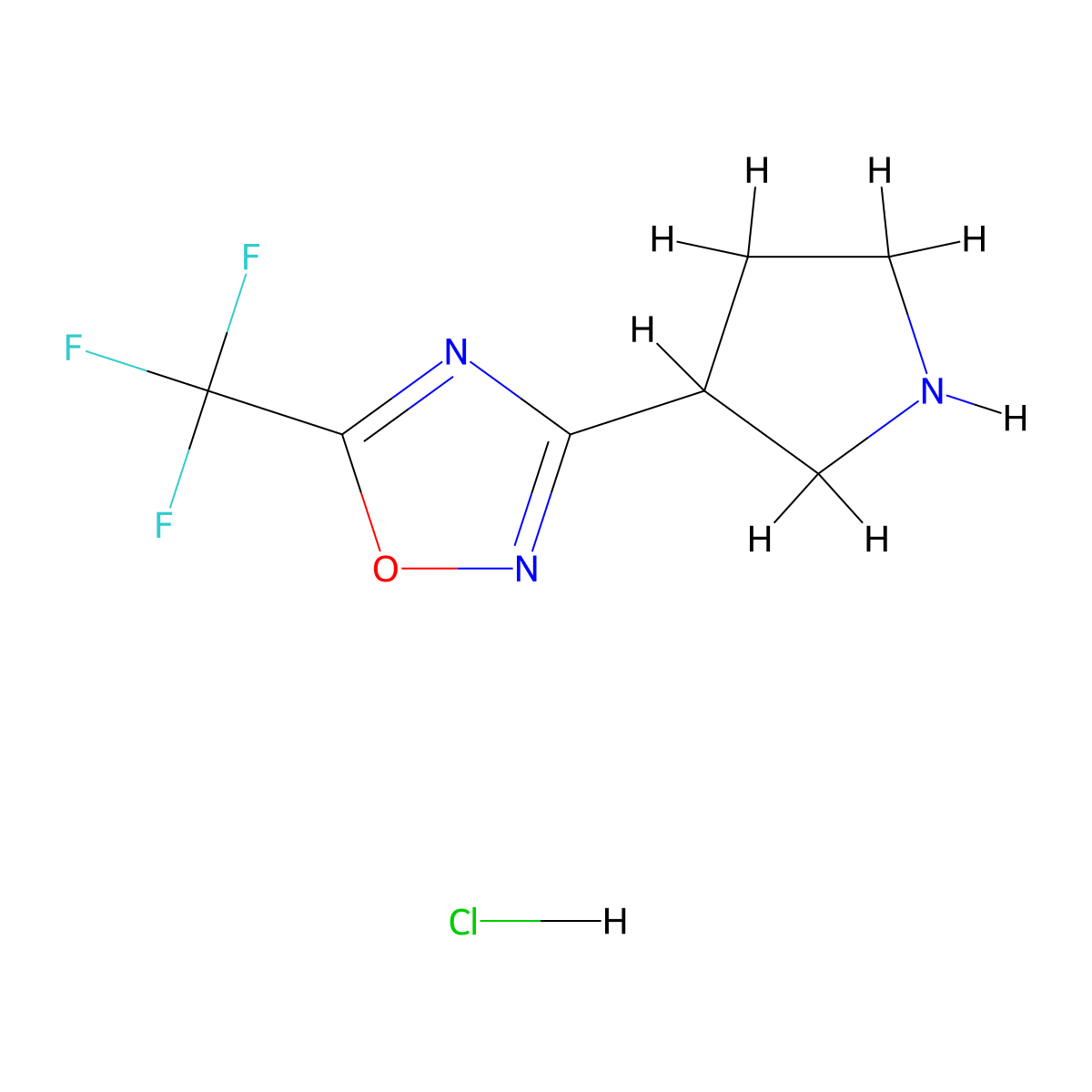 3-(Pyrrolidin-3-yl)-5-(trifluoromethyl)-1,2,4-oxadiazole hydrochloride molecular structure, CAS 2448339-97-5