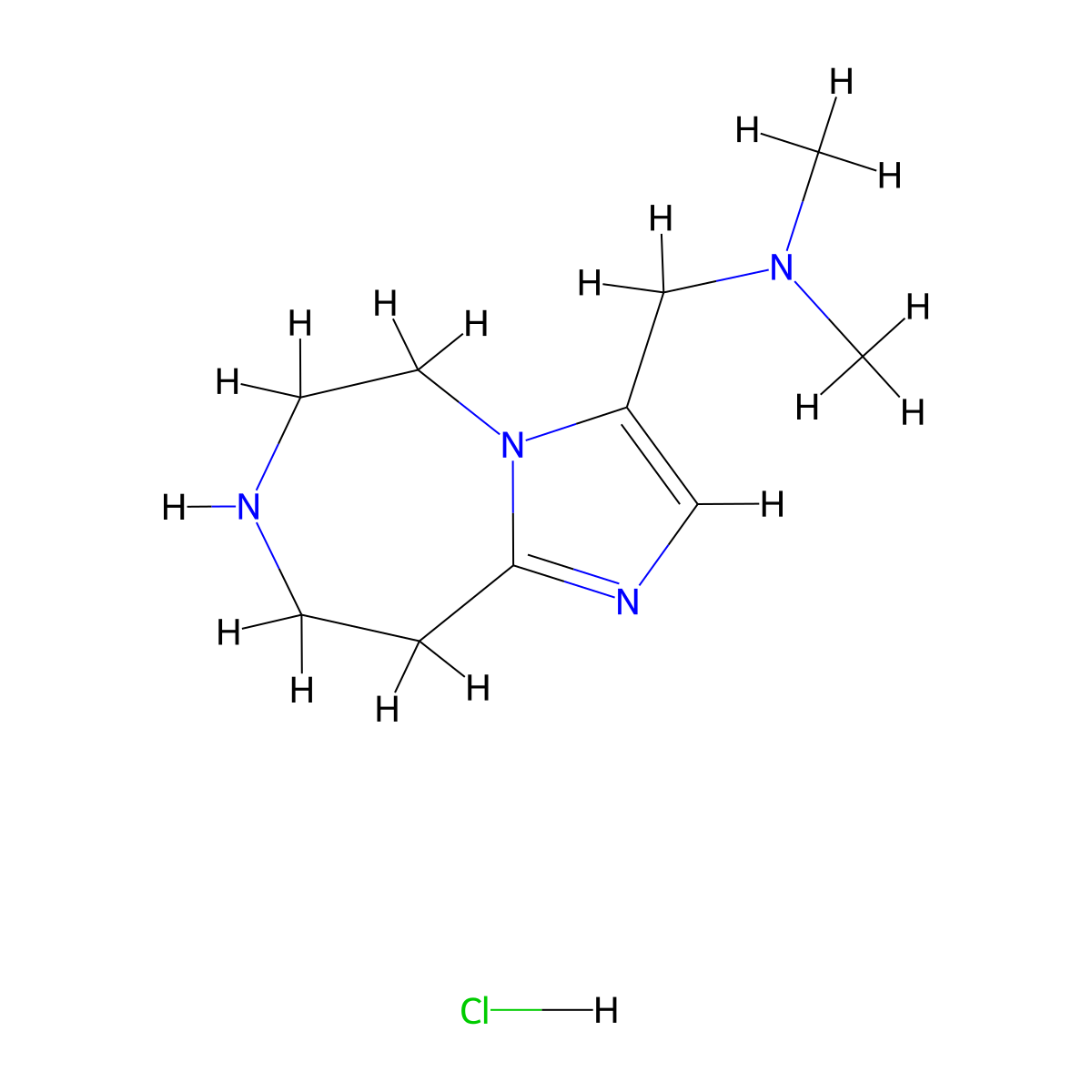 N,N-Dimethyl-1-(6,7,8,9-tetrahydro-5H-imidazo[1,2-D][1,4]diazepin-3-YL)methanamine hydrochloride molecular structure, CAS 2448340-58-5