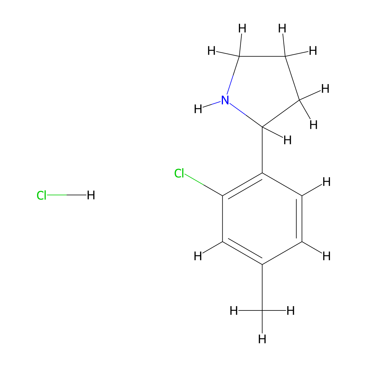 2-(2-Chloro-4-methylphenyl)pyrrolidine hydrochloride molecular structure, CAS 2448341-10-2