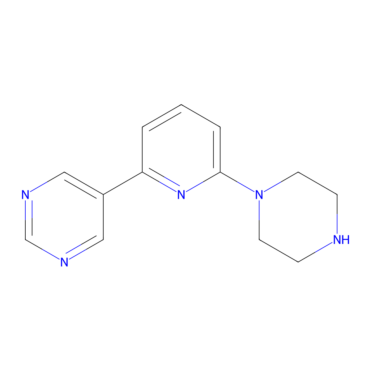 5-[6-(Piperazin-1-yl)pyridin-2-yl]pyrimidine molecular structure, CAS 2448343-75-5